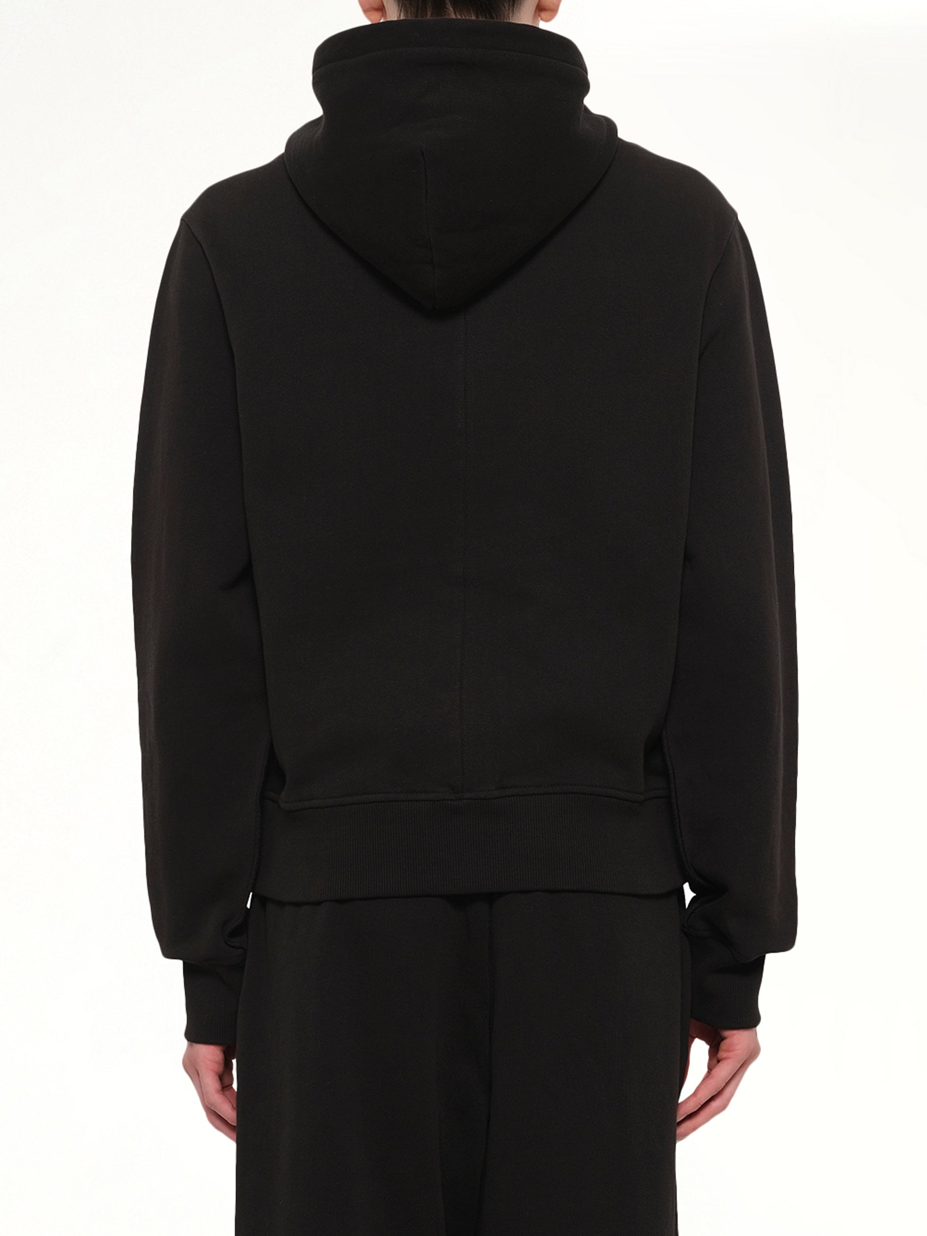 ENTIRE STUDIOS Slim Zip Up in Black Back View from MARAIS