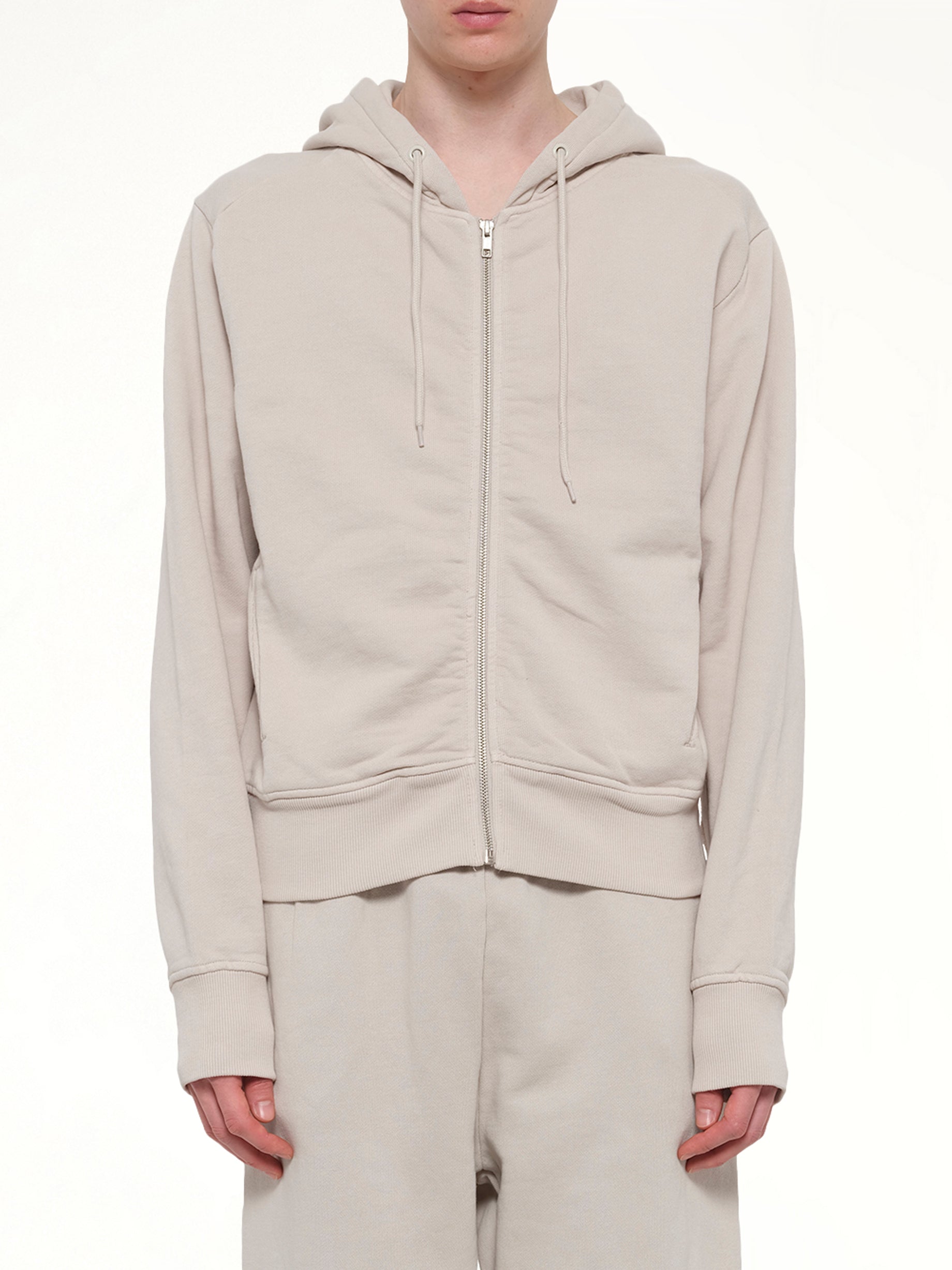 Slim Zip Up in Off White