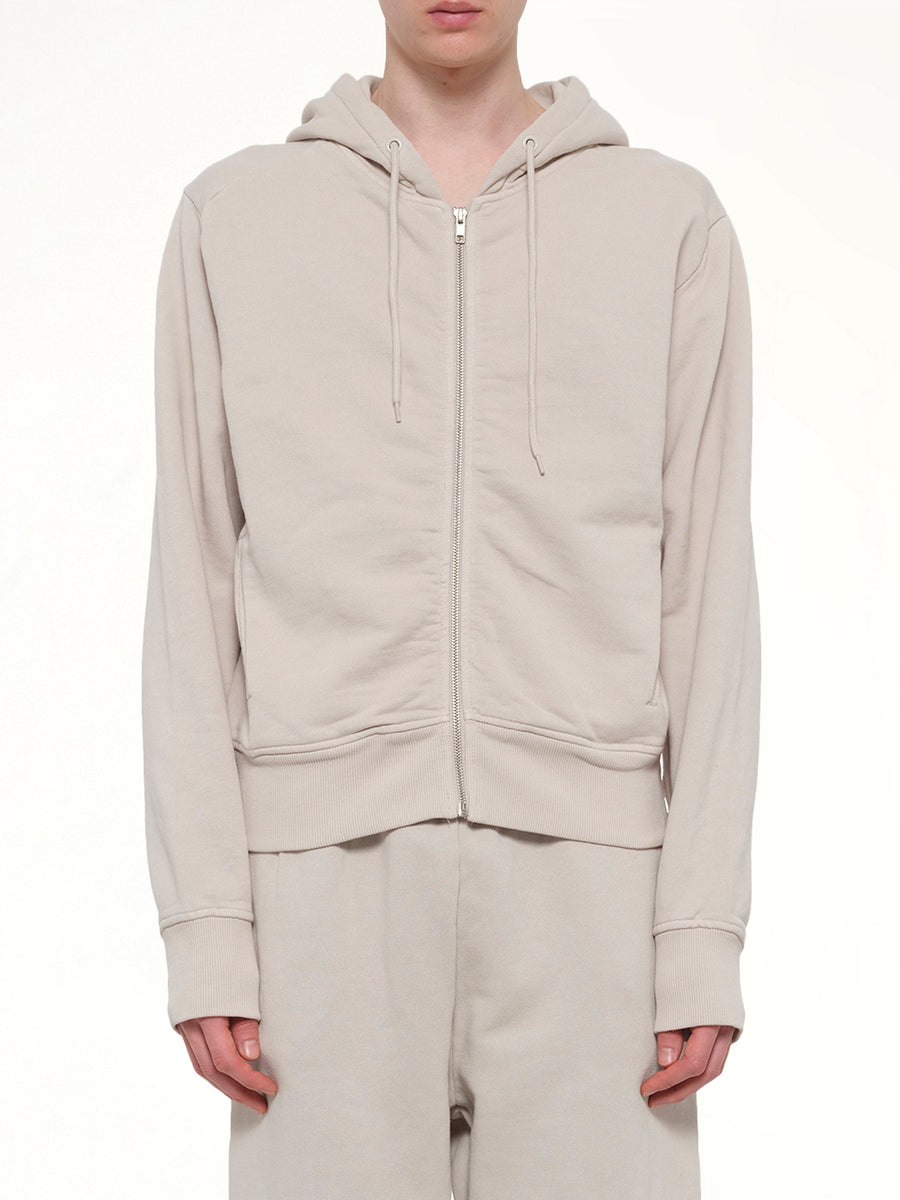 Slim Zip Up in Off White