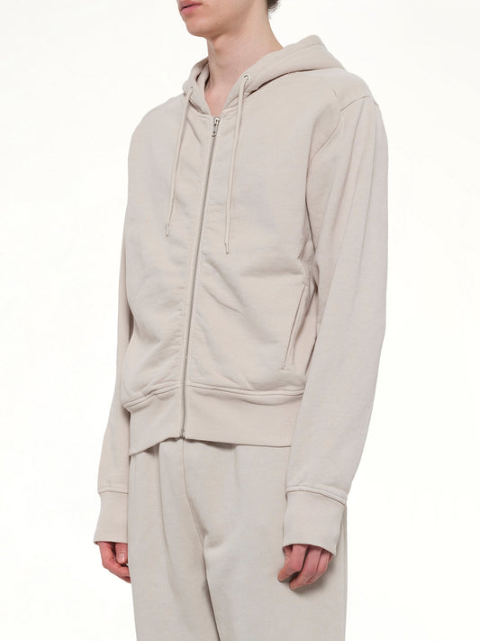 Slim Zip Up in Off White