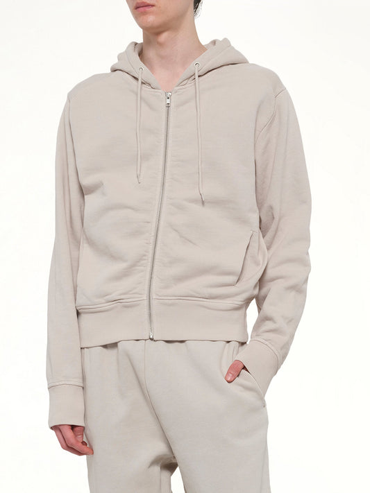 Slim Zip Up in Off White