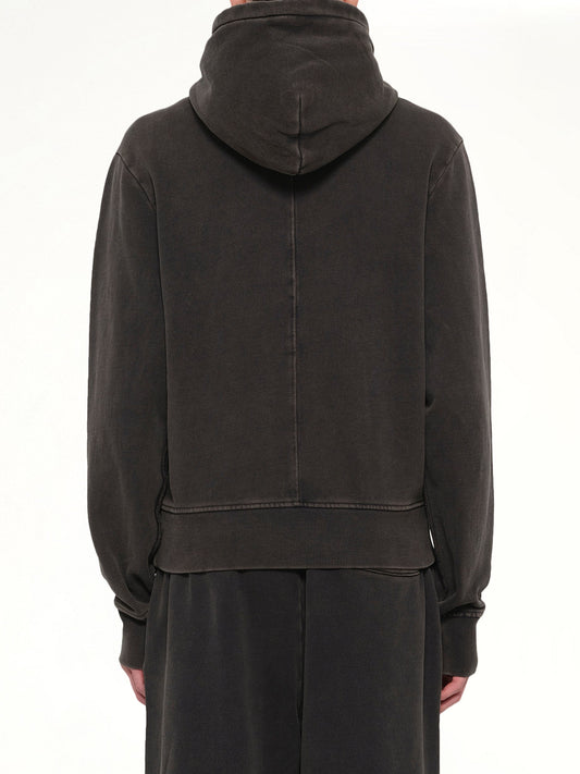 Slim Zip Up in Washed Black