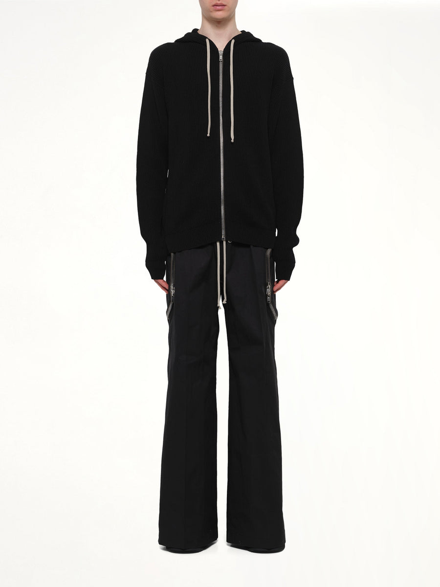 Zipped Hoodie in Black