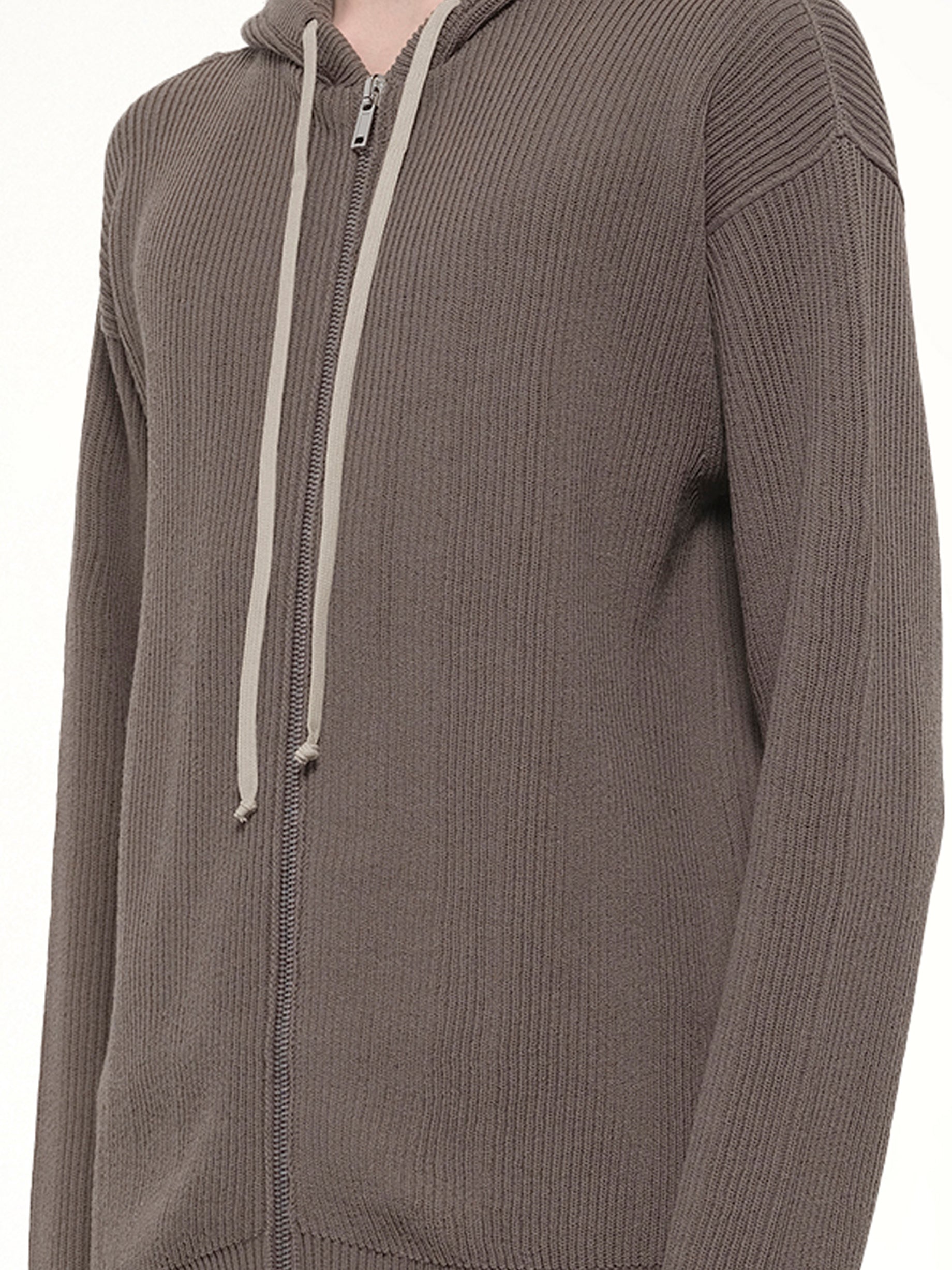 RICK OWENS Zipped Hoodie in Dust from MARAIS