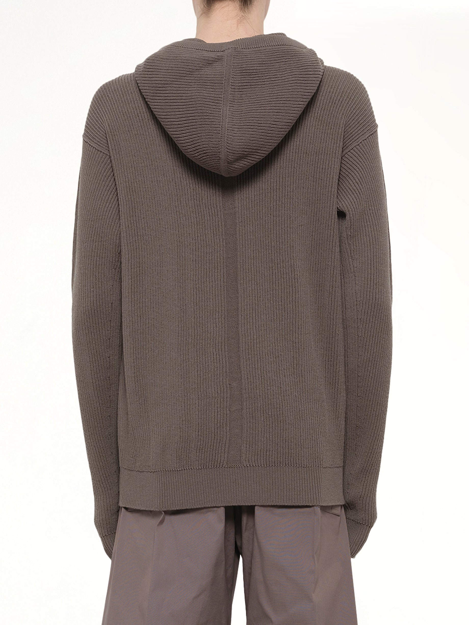 RICK OWENS Zipped Hoodie in Dust Back View from MARAIS