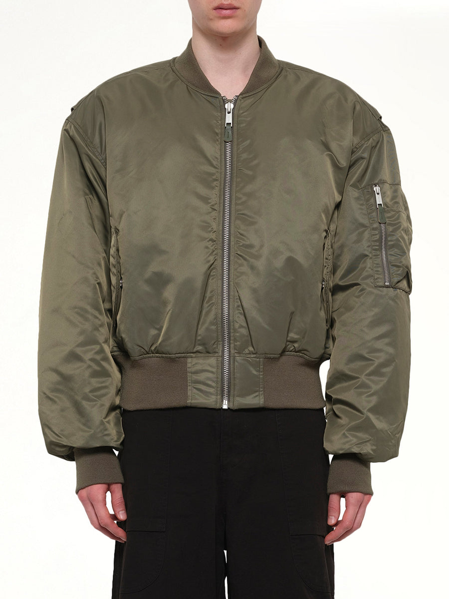 Cropped Broad Bomber in Khaki