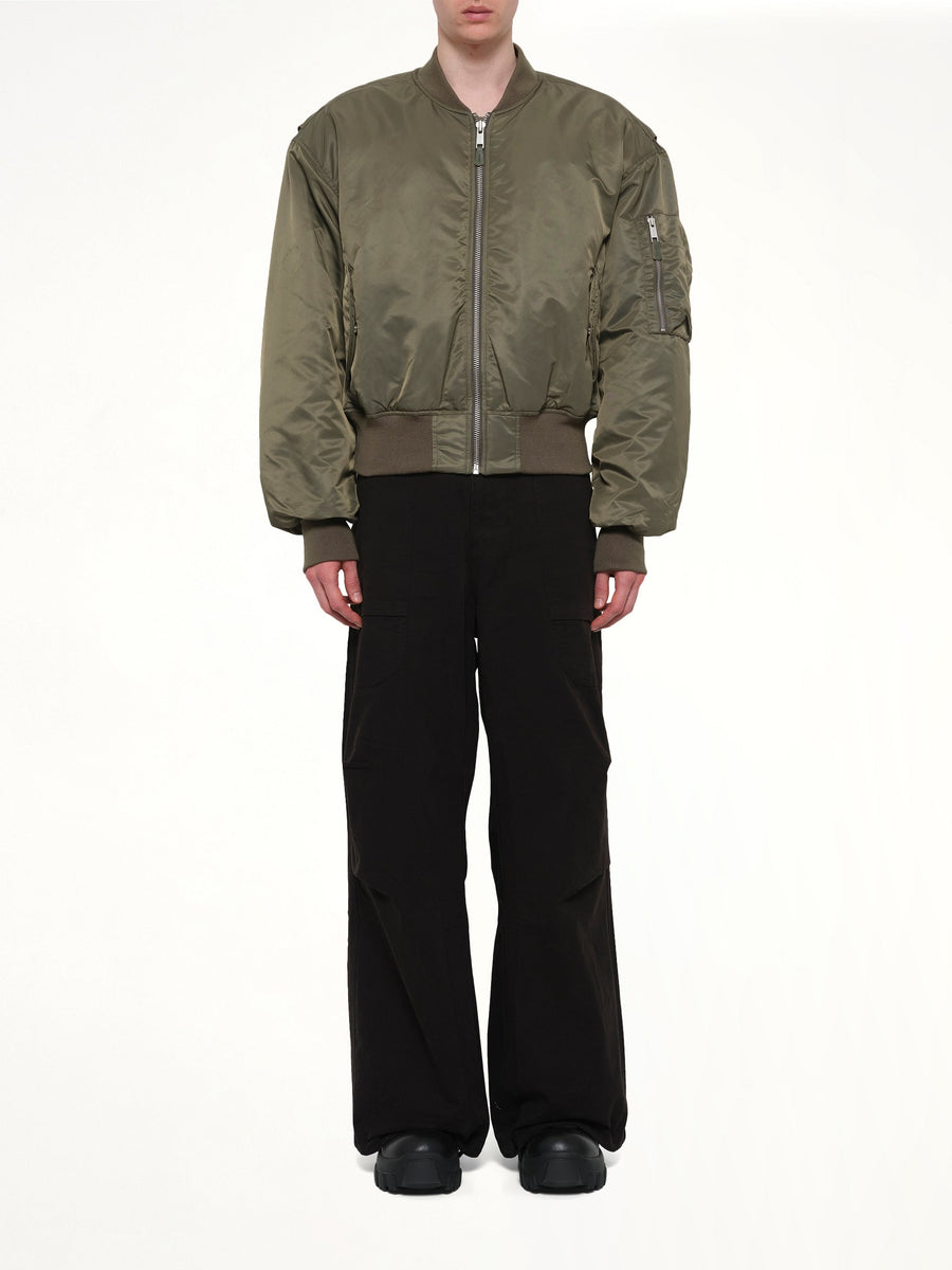 Cropped Broad Bomber in Khaki