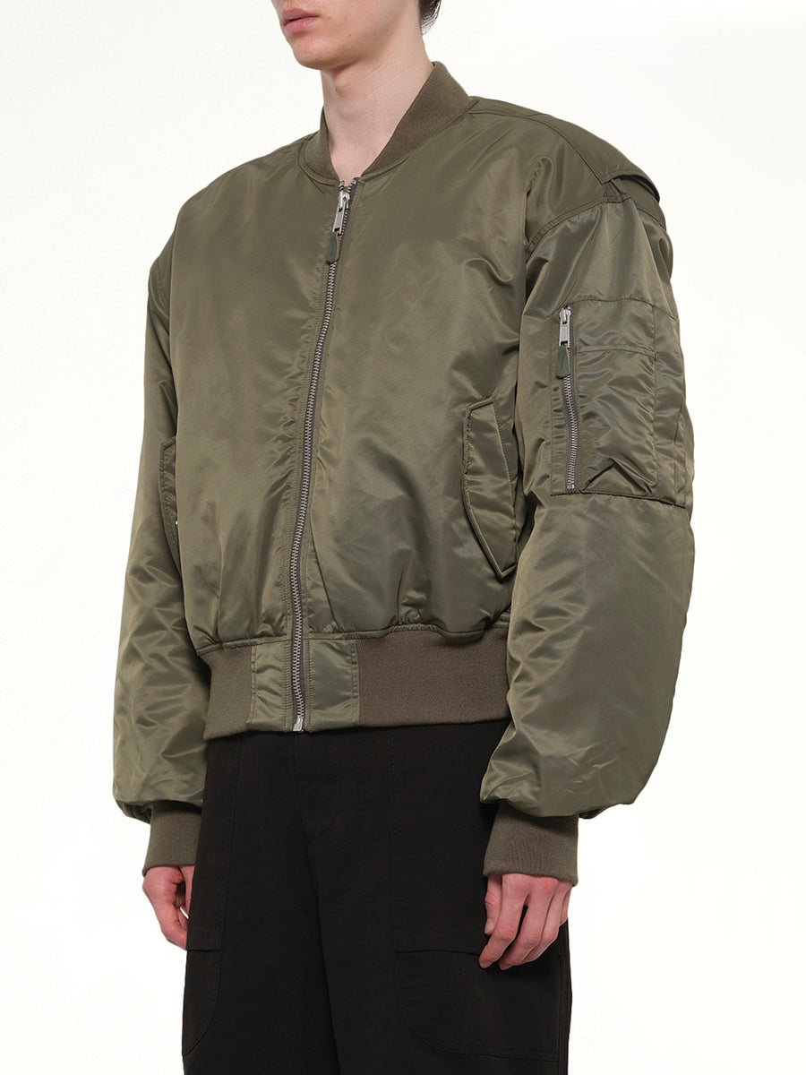 Cropped Broad Bomber in Khaki
