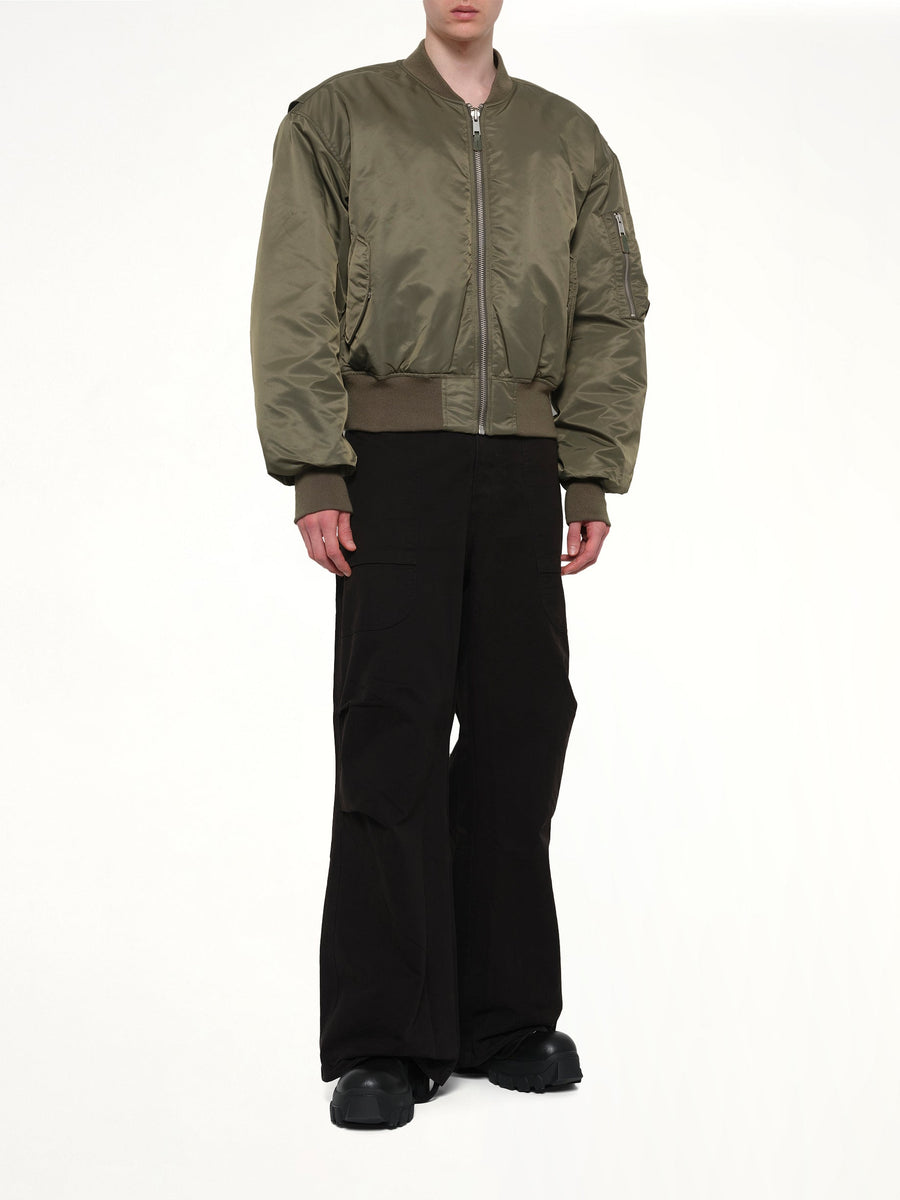 Cropped Broad Bomber in Khaki