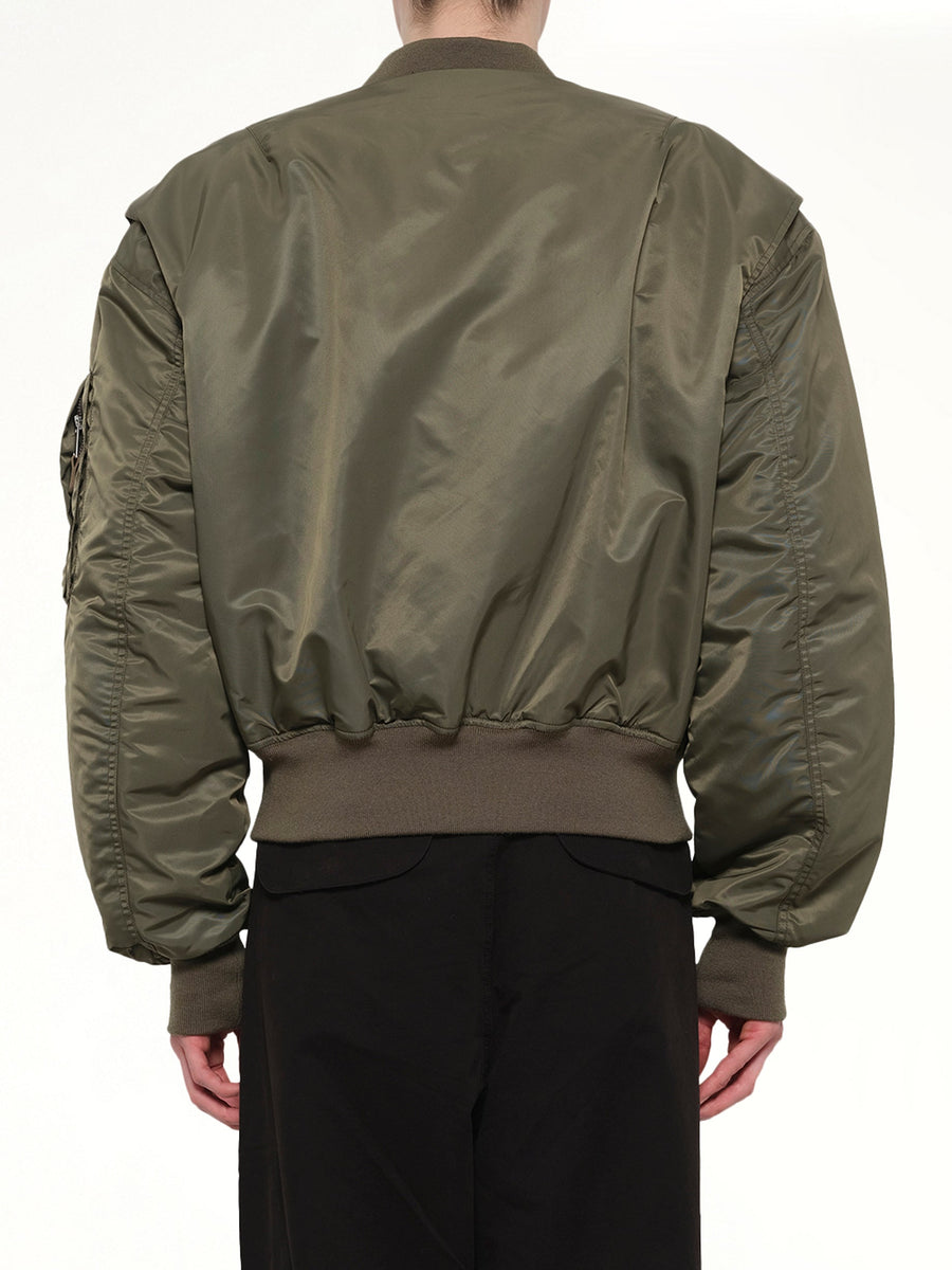 Cropped Broad Bomber in Khaki