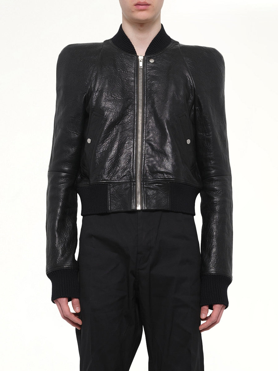 Temple Flight Leather Jacket in Black