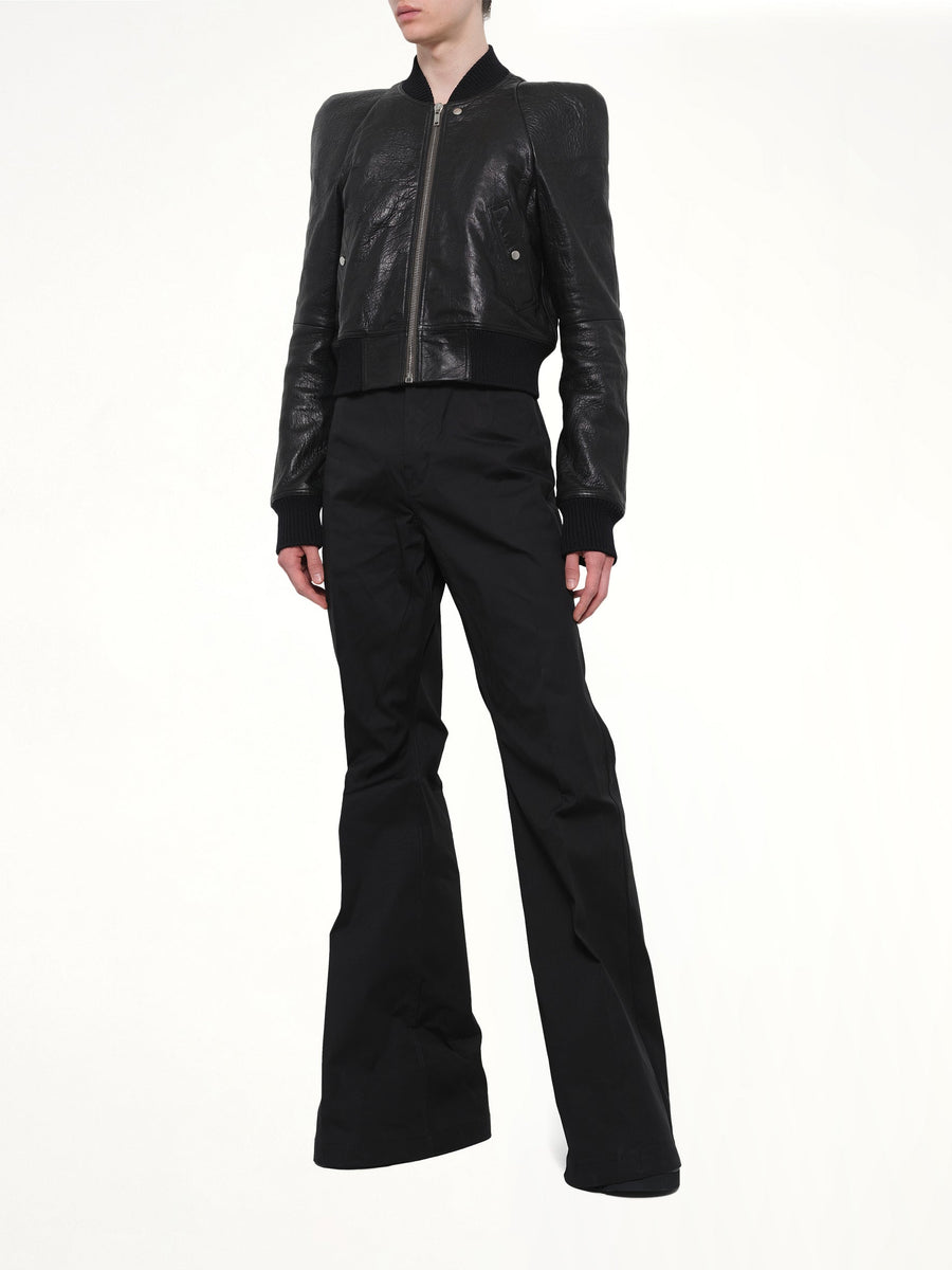 Temple Flight Leather Jacket in Black