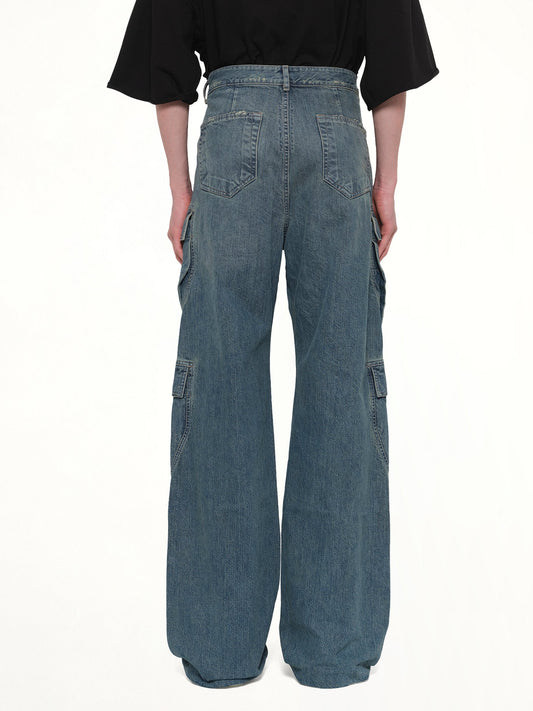 Double Cargo Jeans in Washed Indigo