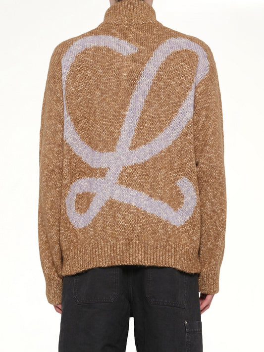 Zip-Up Cardigan in Beige