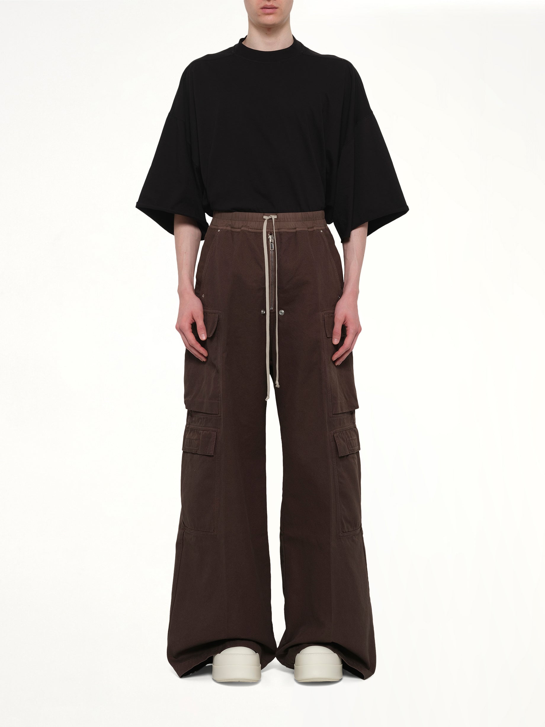 RICK OWENS DRKSHDW Double Cargo Jumbo Bela in Dark Dust Detail Shot from MARAIS