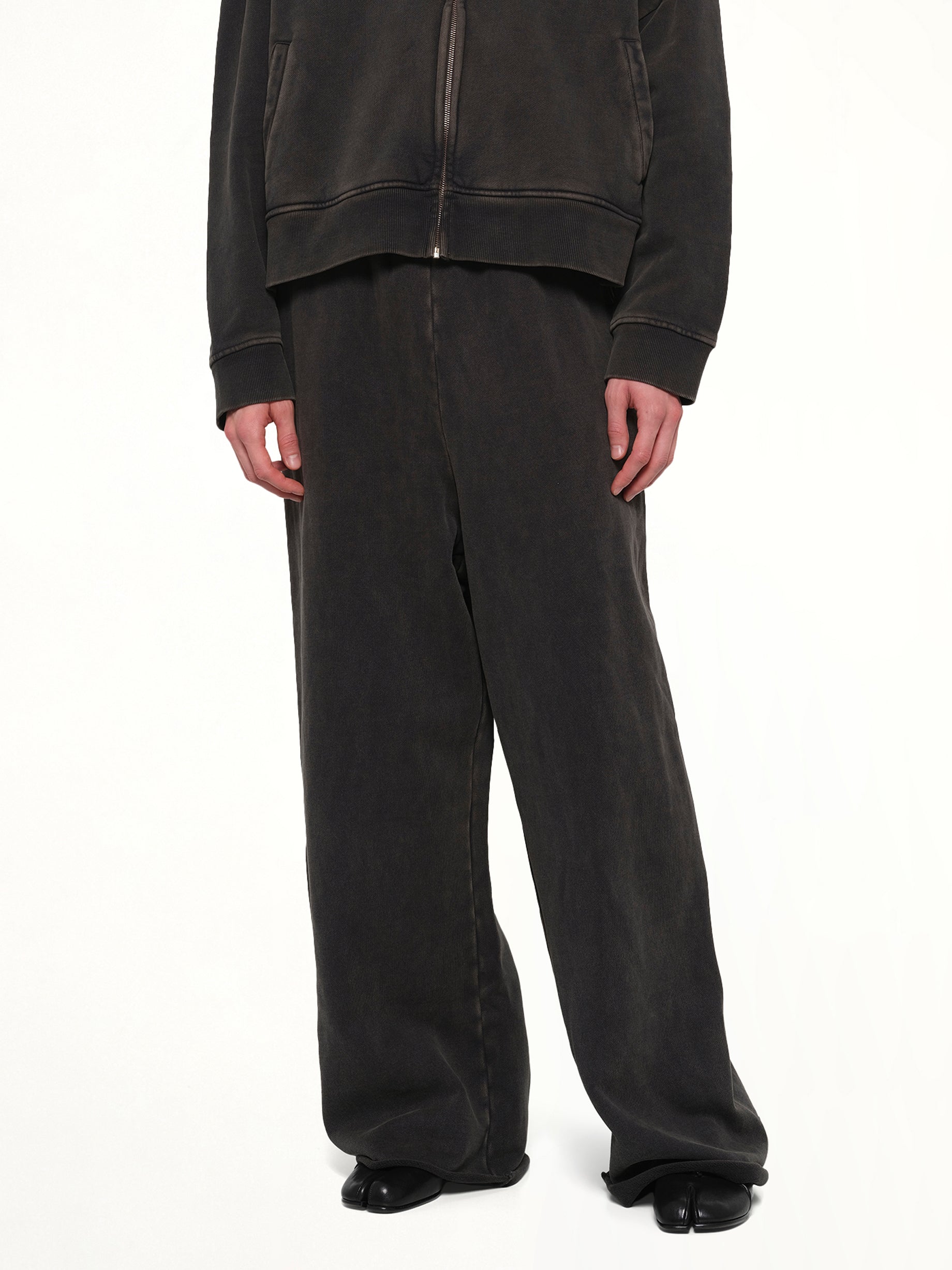 ENTIRE STUDIOS Full Sweatpant in Washed Black Detail Shot from MARAIS