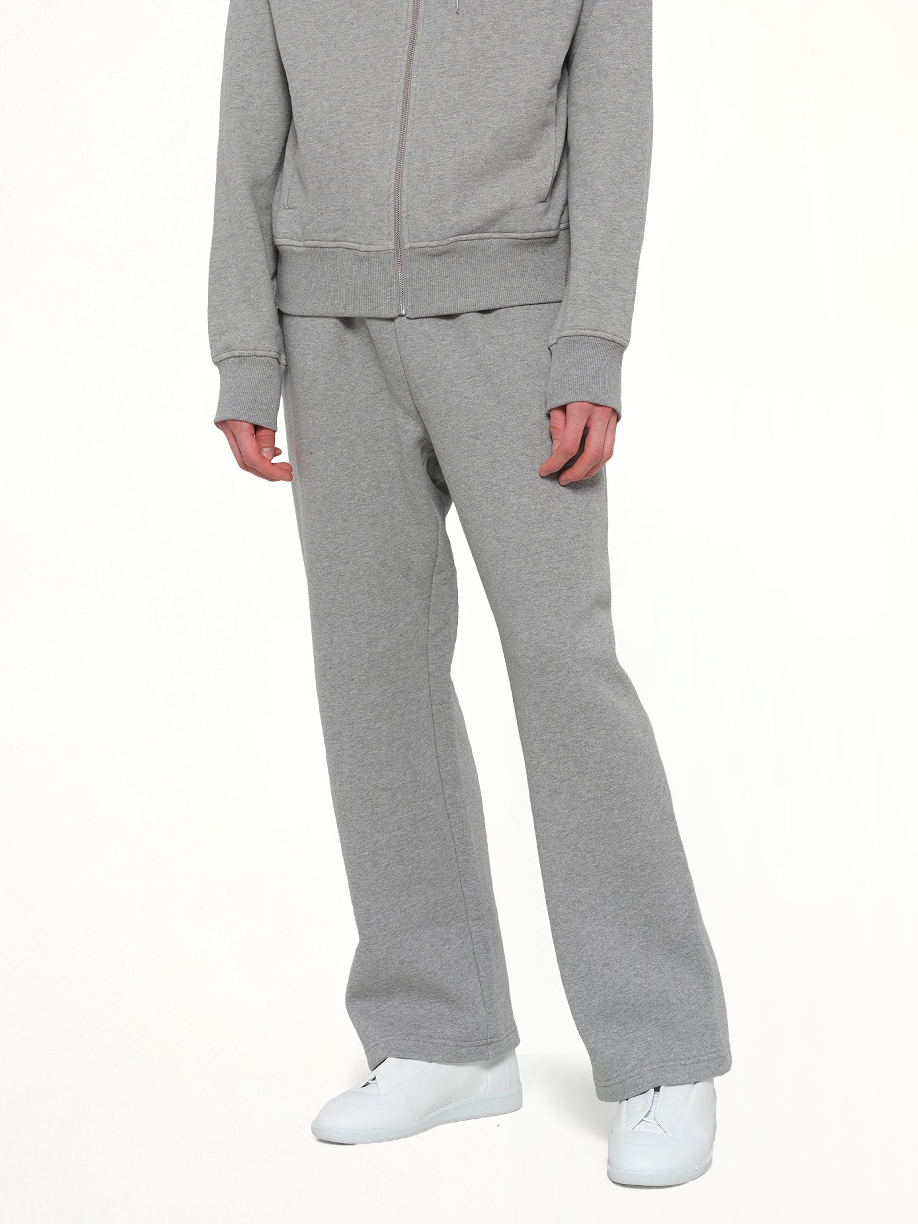 ENTIRE STUDIOS Straight Leg Sweatpant in Grey Marle Detail Shot from MARAIS