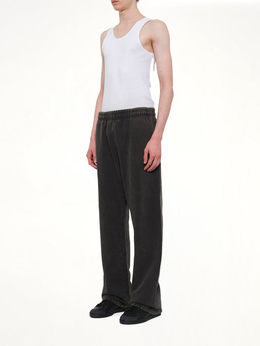 Straight Leg Sweatpant in Washed Black