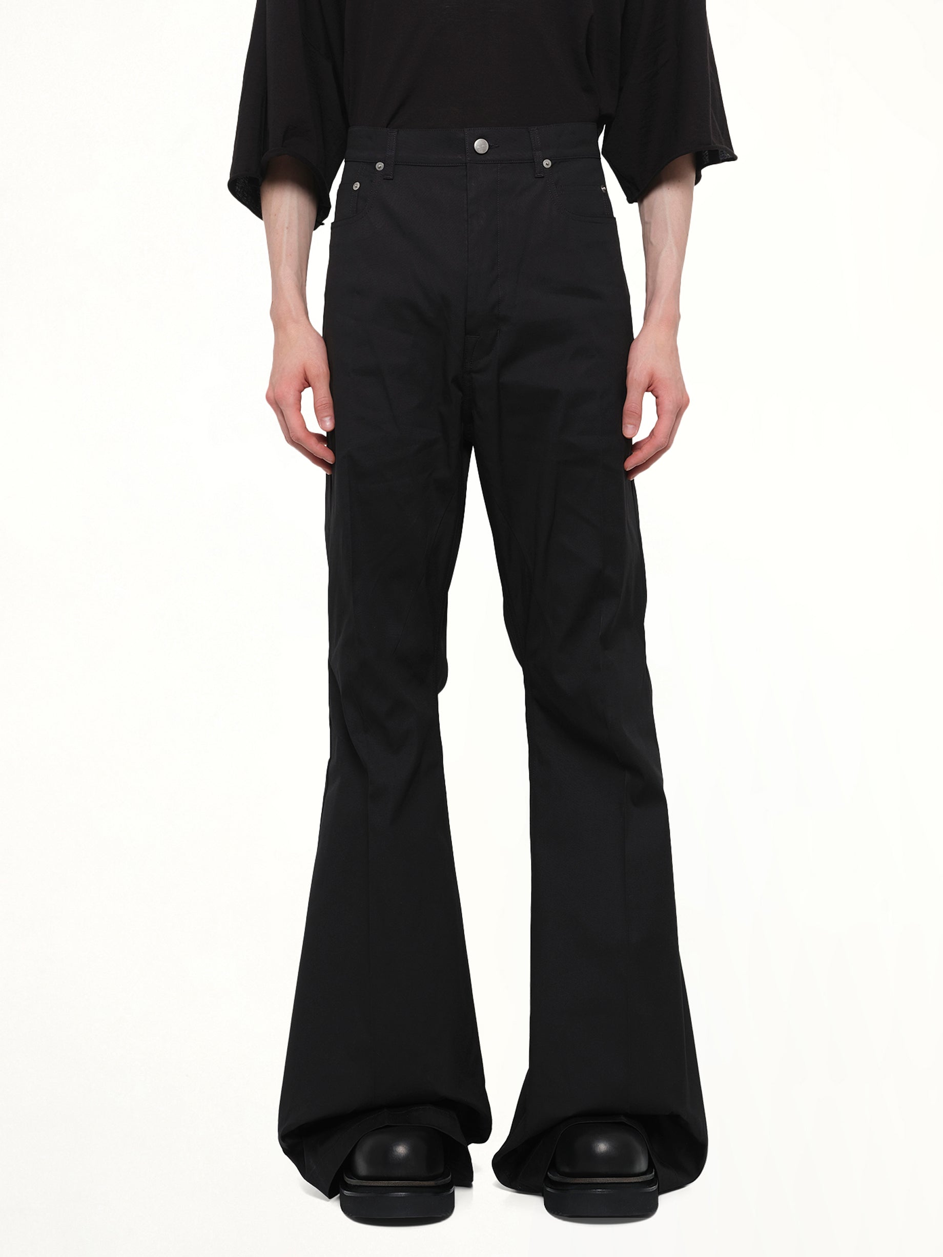 Cotton Poplin Bolan Bootcut in Black