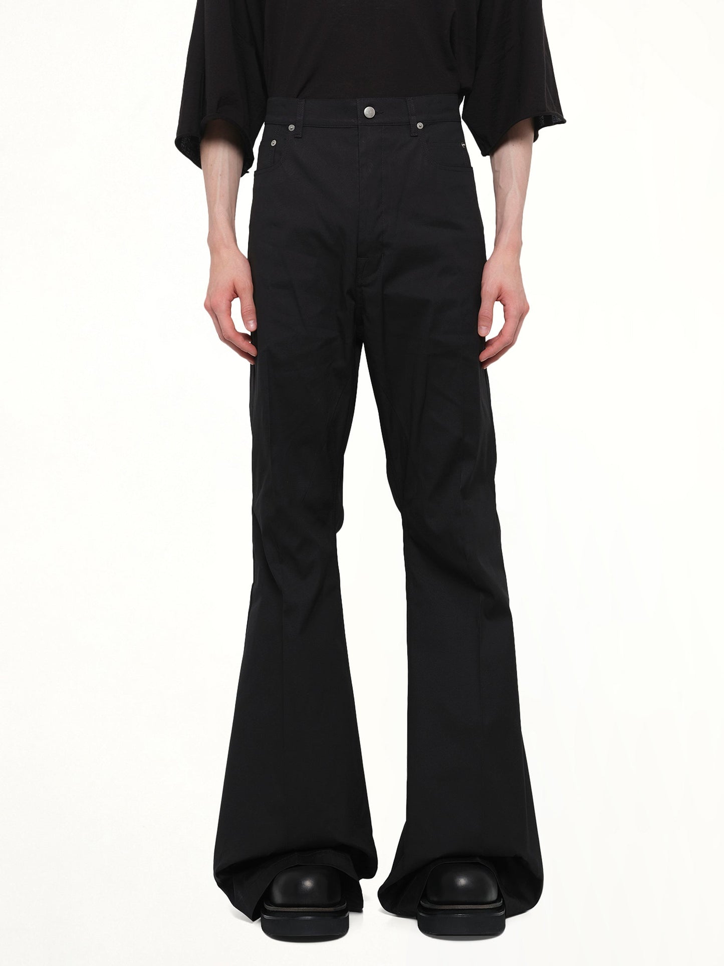 Cotton Poplin Bolan Bootcut in Black