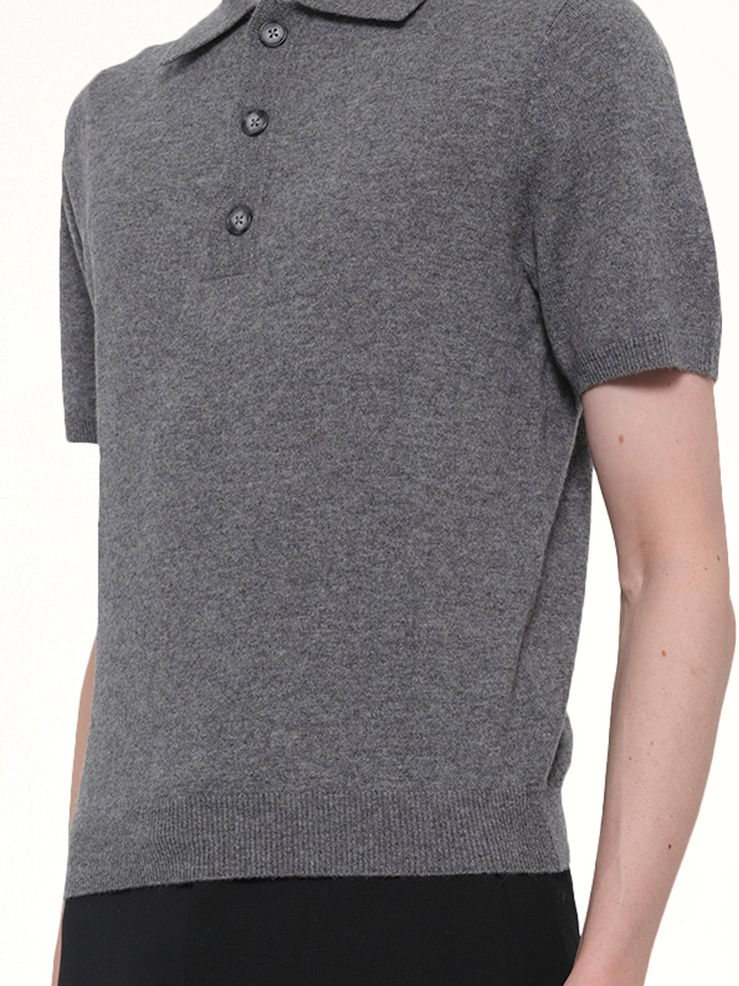 Short Sleeve Knit Polo in Concrete