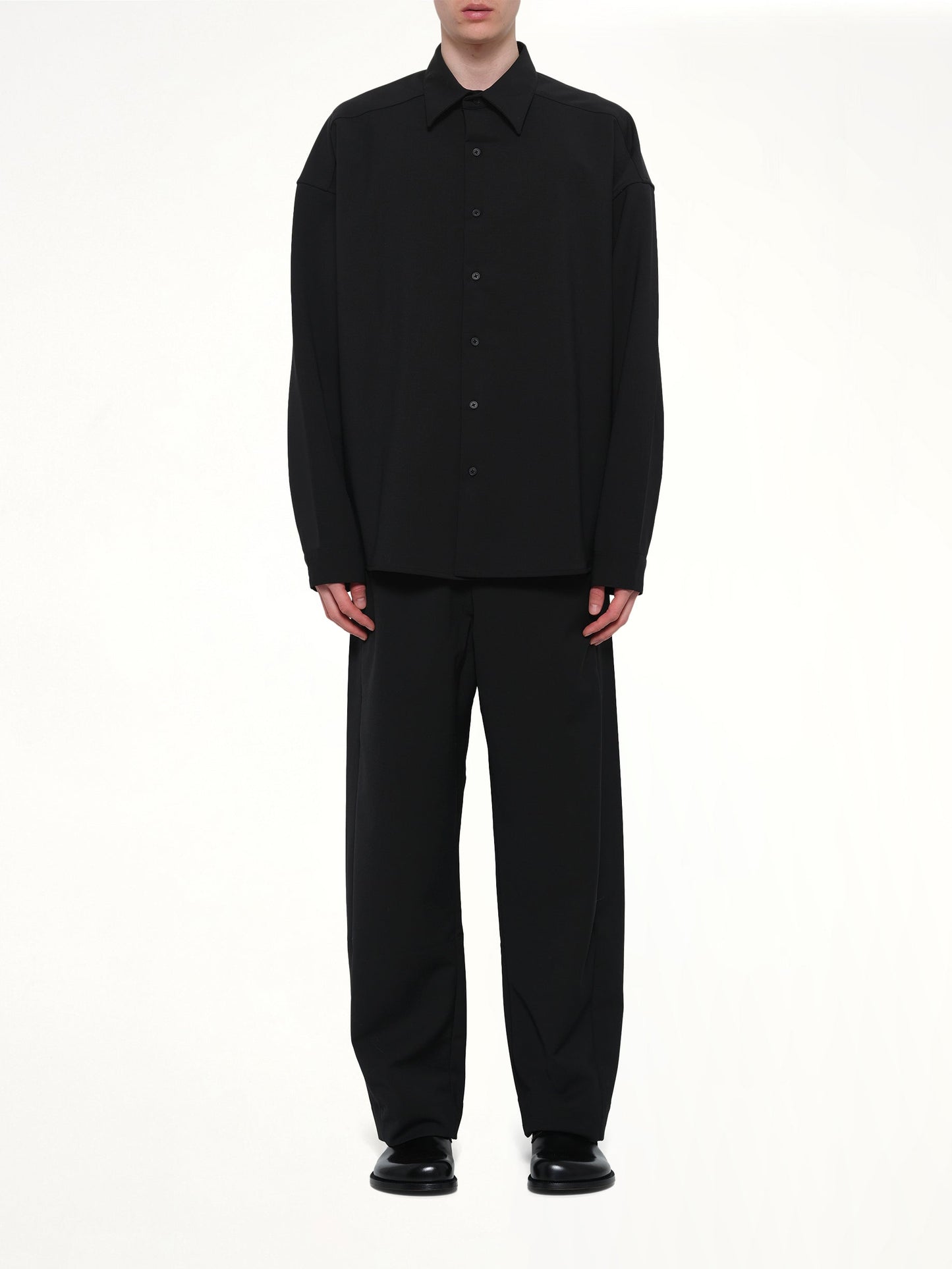 Miller Shirt in Black Wool