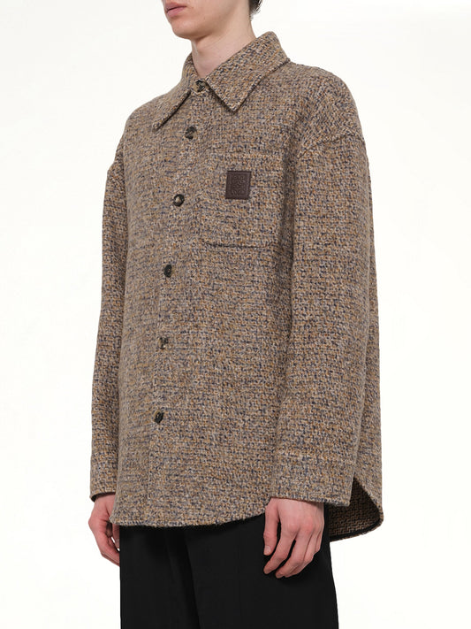 Overshirt in Beige/Blue Melange