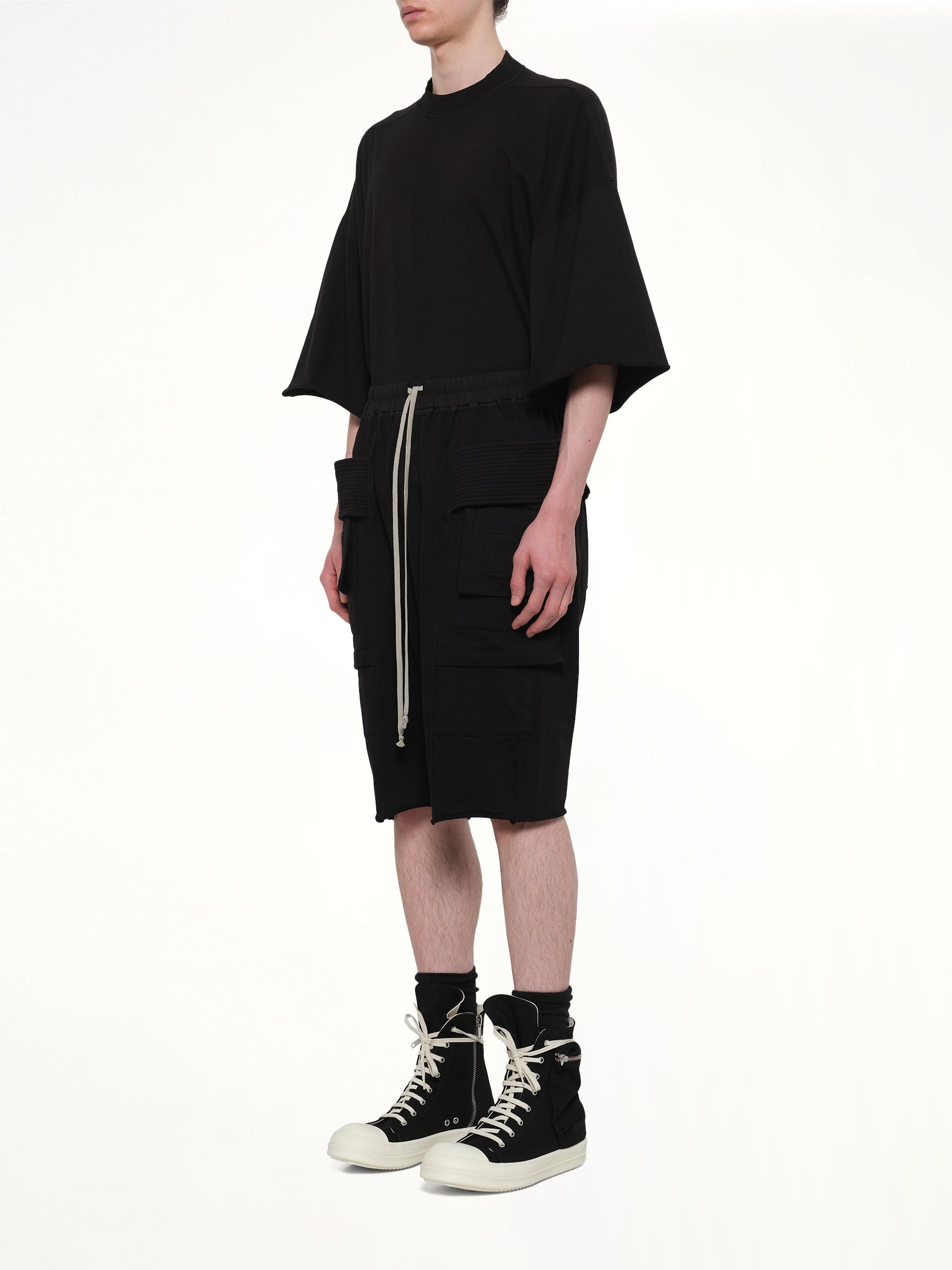 RICK OWENS DRKSHDW Creatch Cargo Pods in Black Full Reference from MARAIS