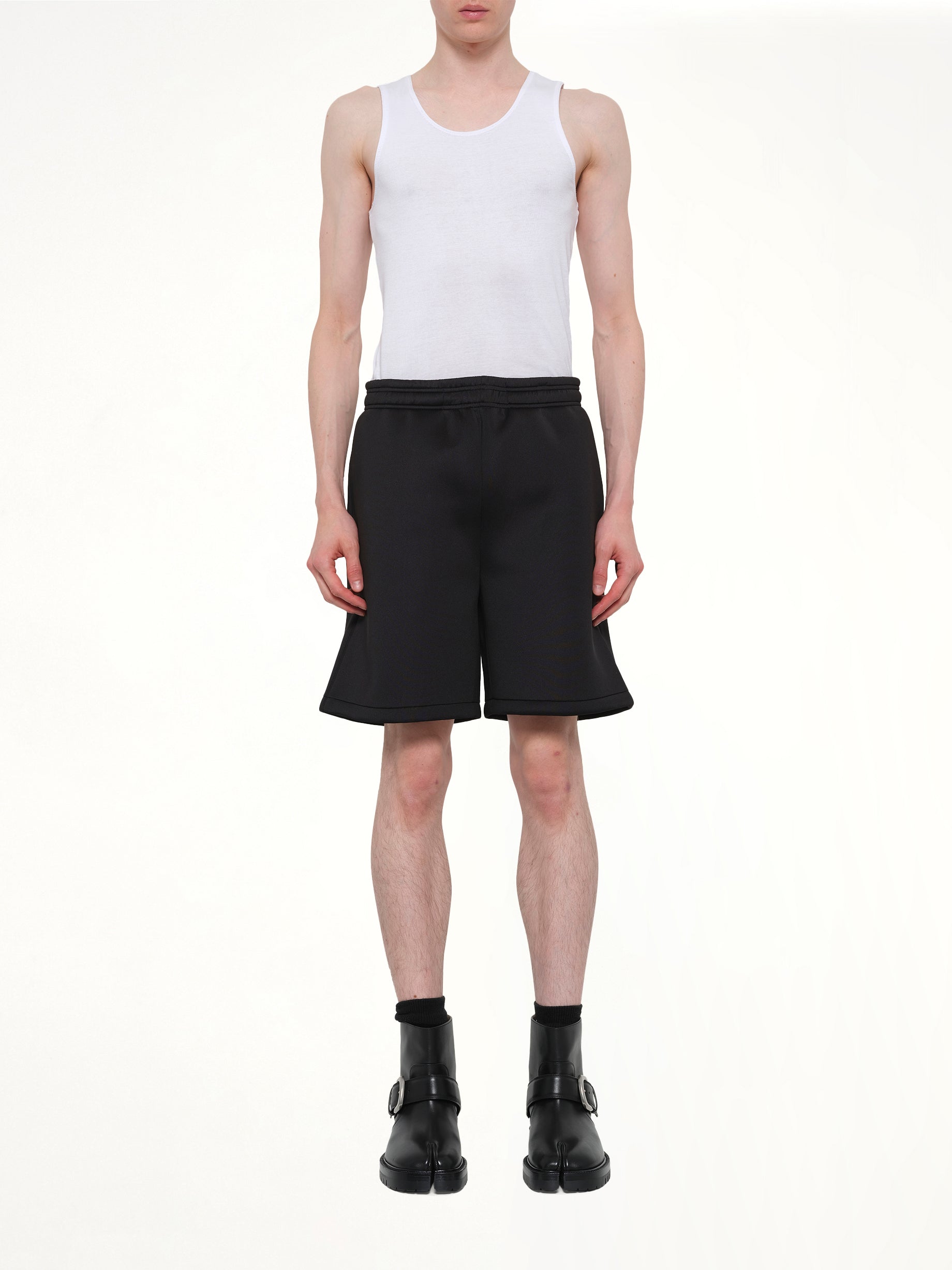 ENTIRE STUDIOS Scuba Short in Black Model View from MARAIS