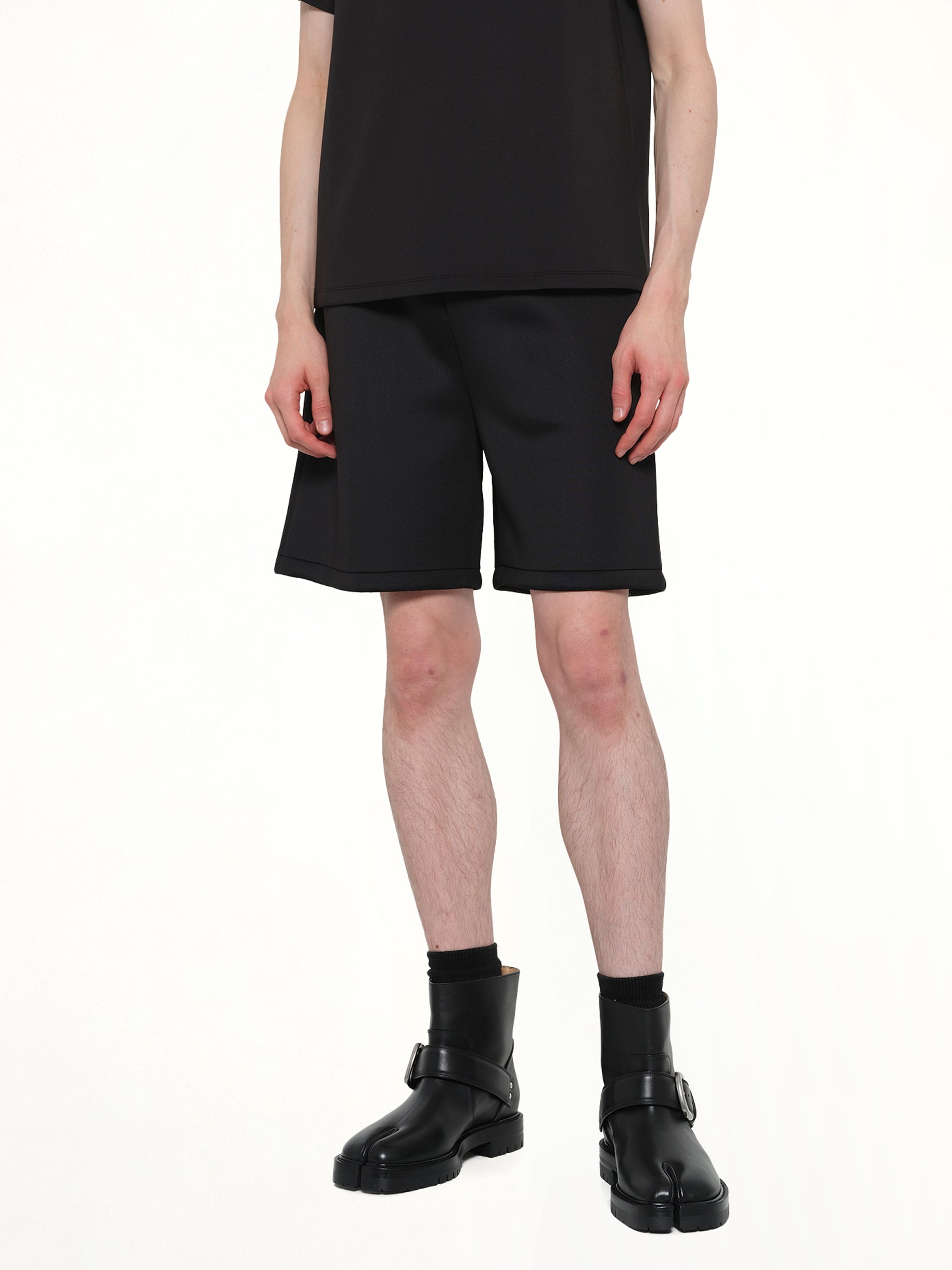 ENTIRE STUDIOS Scuba Short in Black Detail Shot from MARAIS