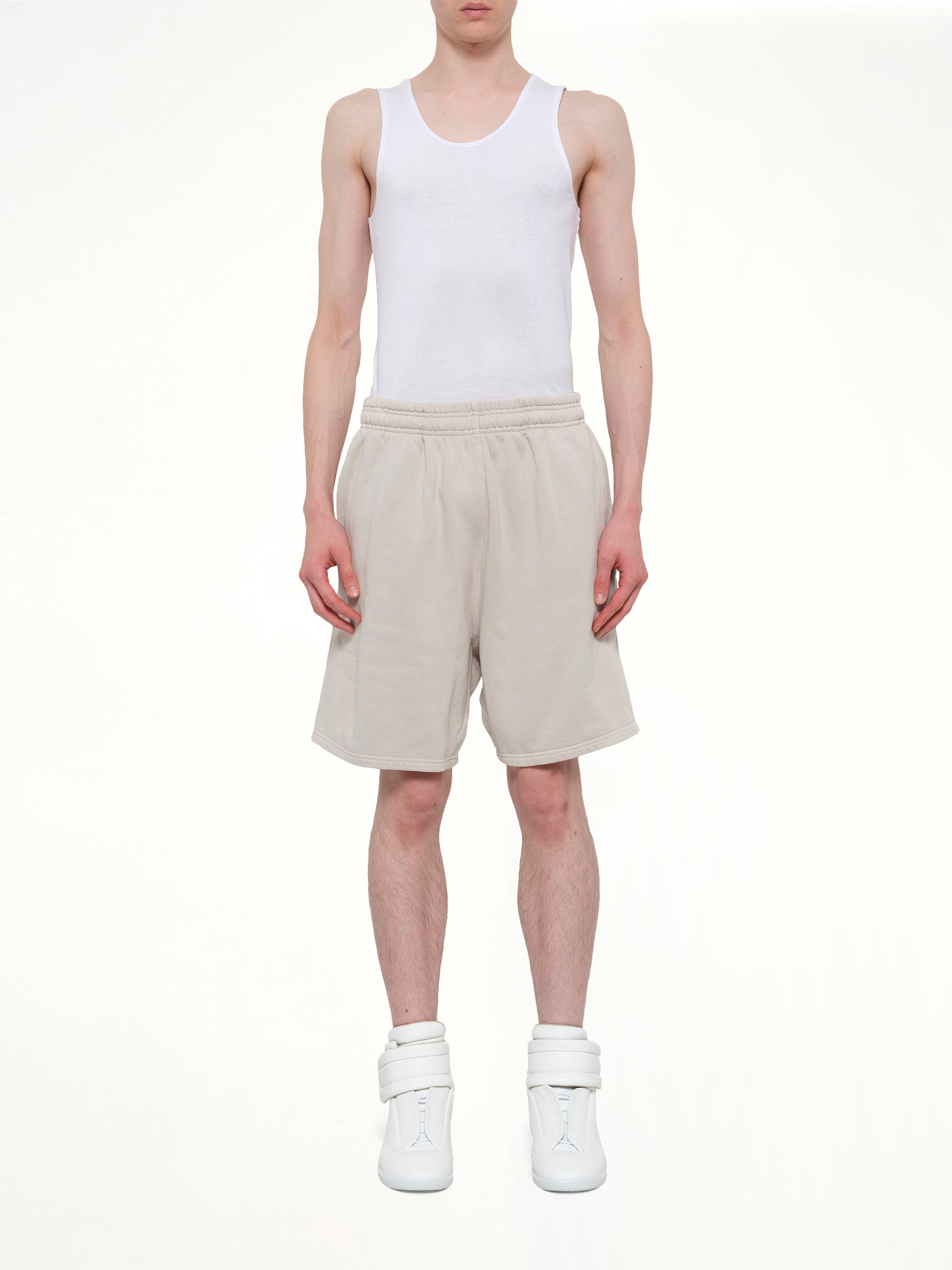 ENTIRE STUDIOS Standard Sweatshort in Off White Model View from MARAIS