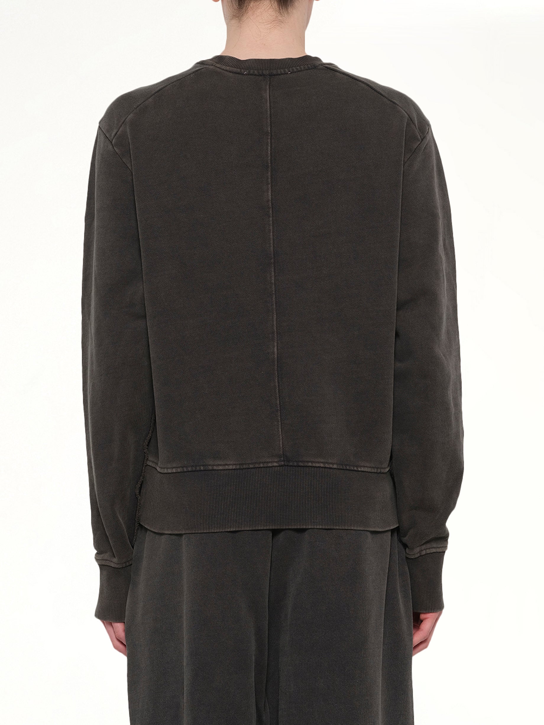 ENTIRE STUDIOS Pod Crew in Washed Black Back View from MARAIS