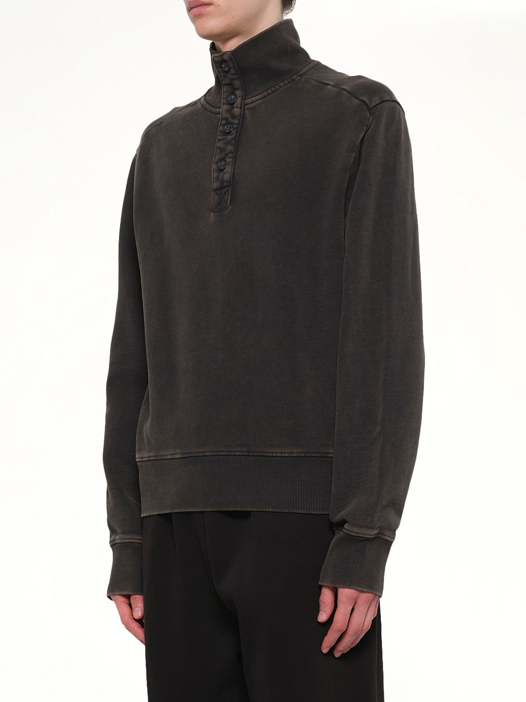 ENTIRE STUDIOS Port Pullover in Washed Black Side View from MARAIS