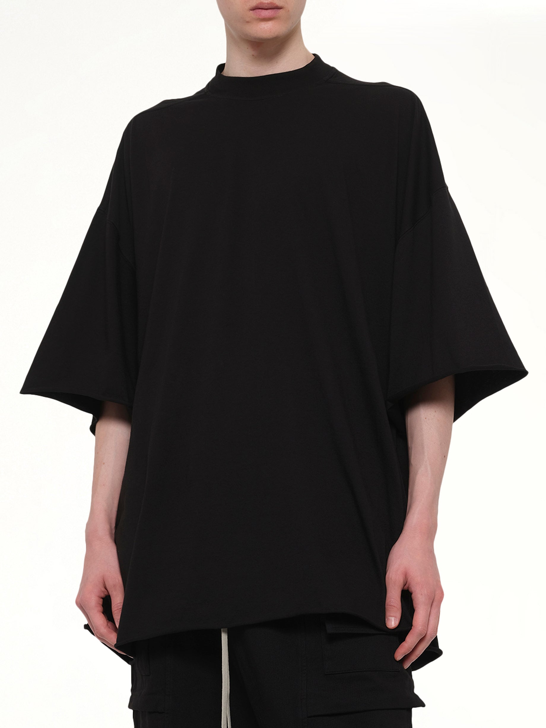 RICK OWENS DRKSHDW Tommy T-Shirt in Black Detail Shot from MARAIS