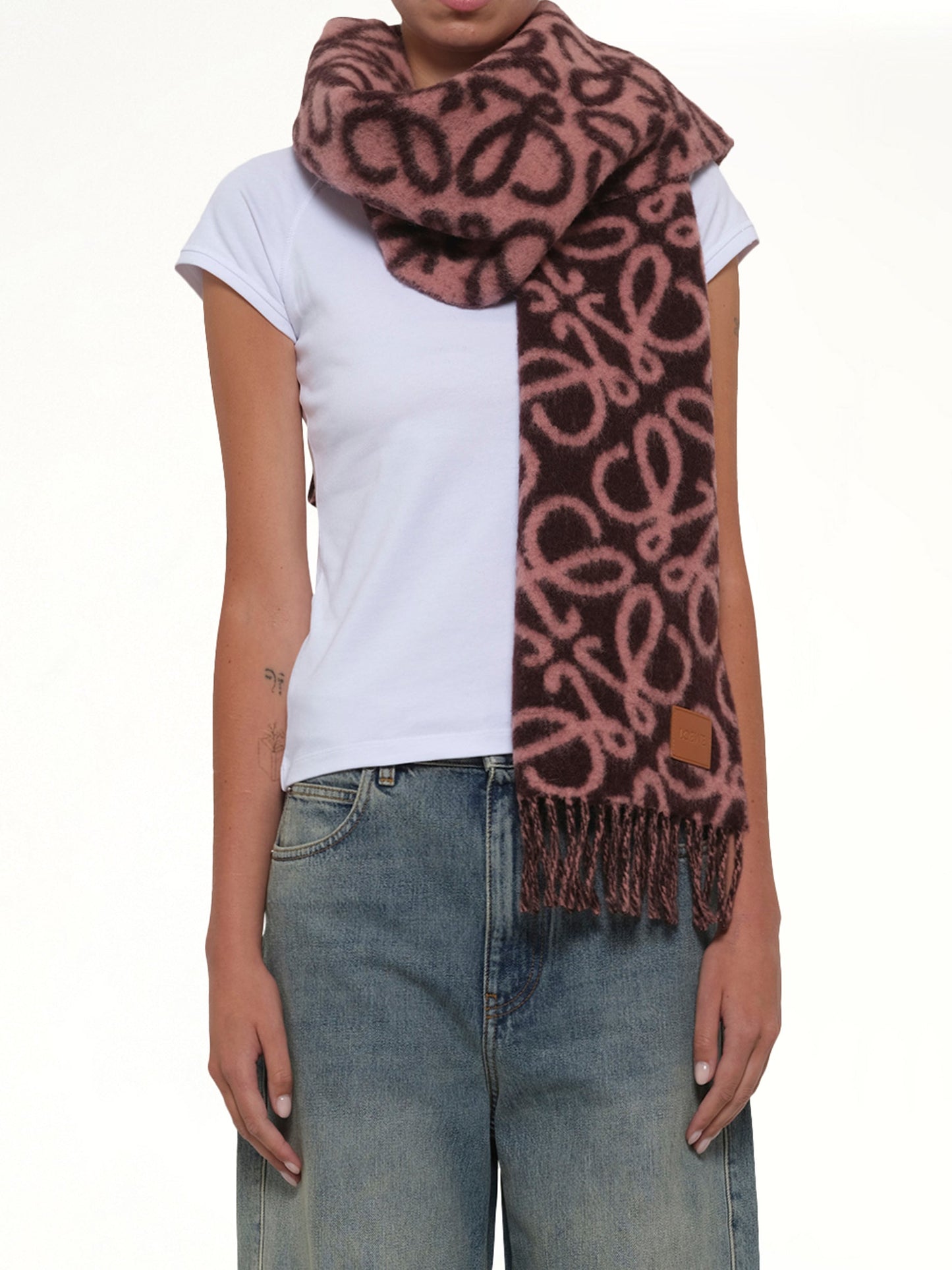 Anagram Scarf in Coffee/Mahogany