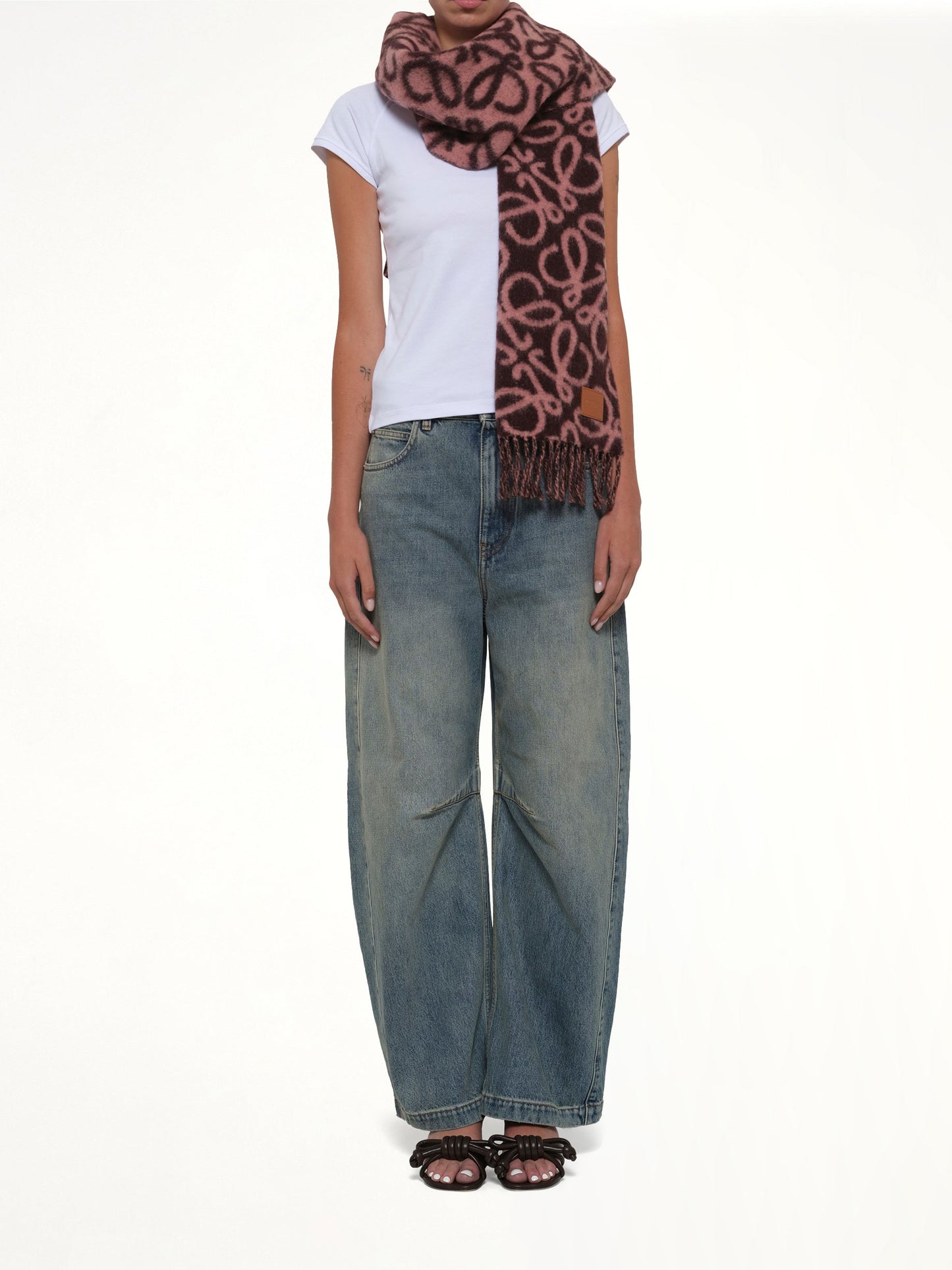 Anagram Scarf in Coffee/Mahogany