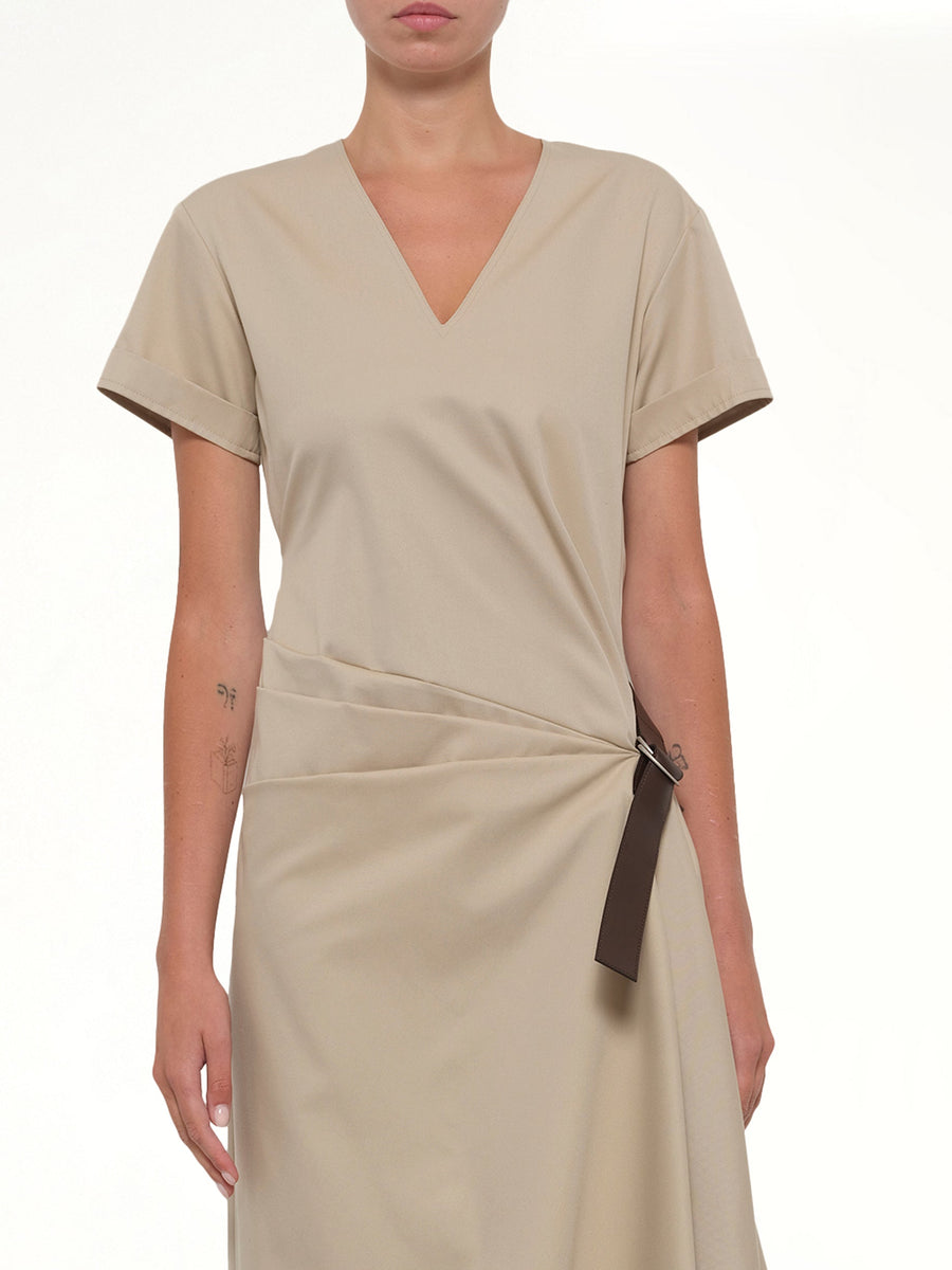 Belted Dress in Beige