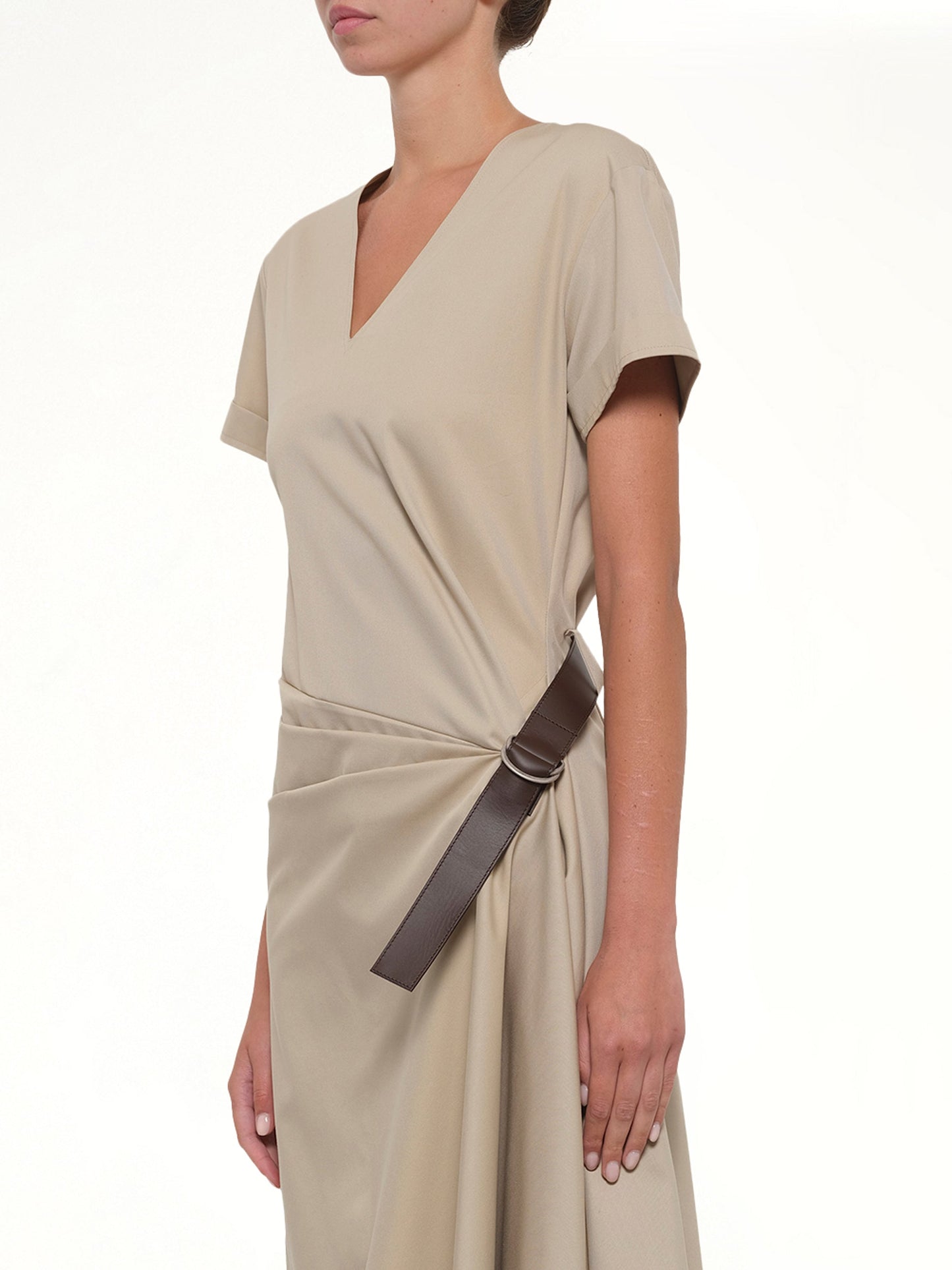 Belted Dress in Beige