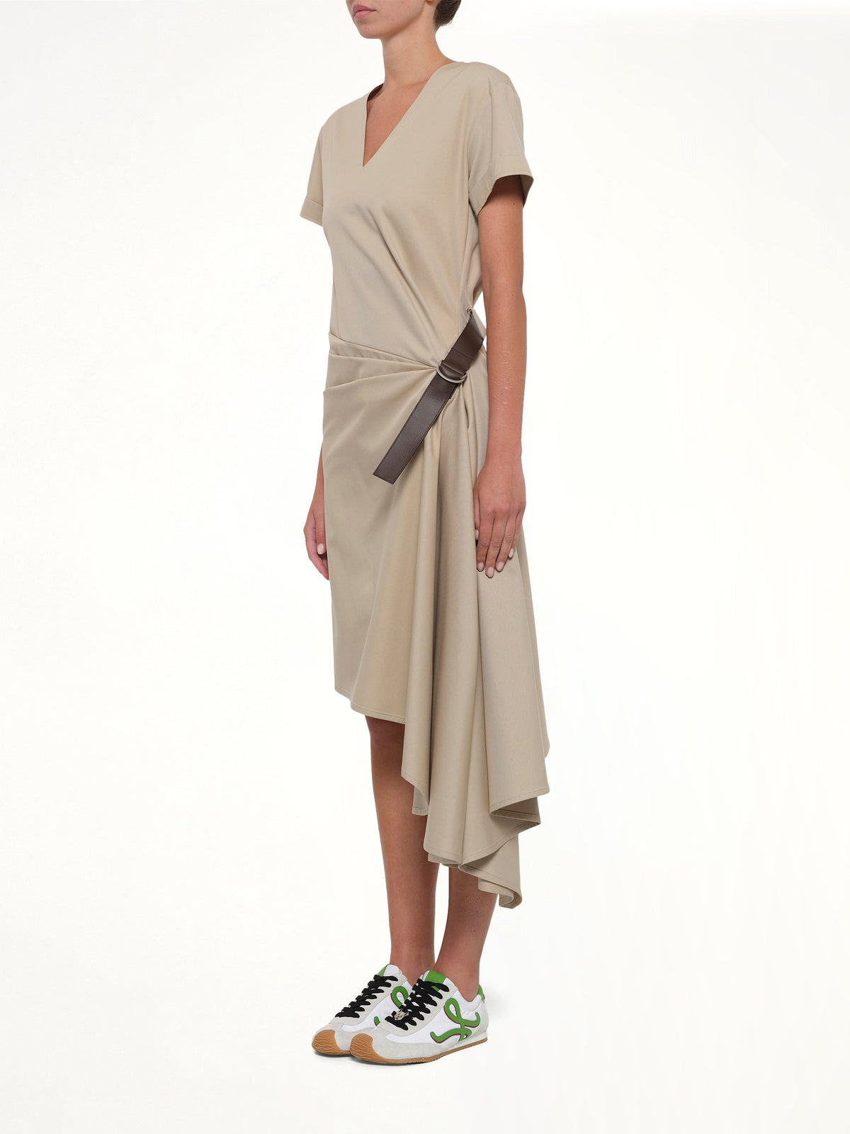Belted Dress in Beige