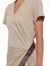 Belted Dress in Beige