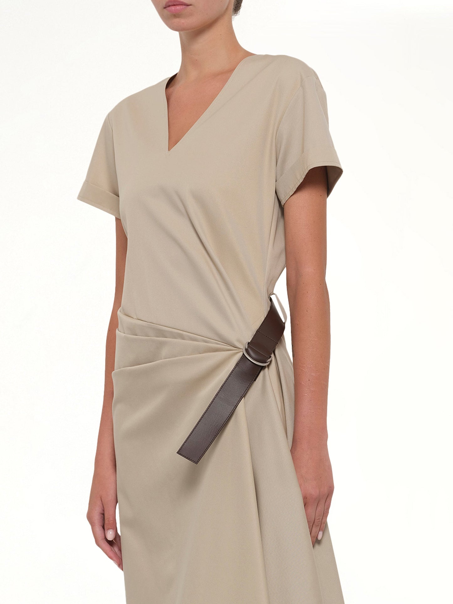 Belted Dress in Beige