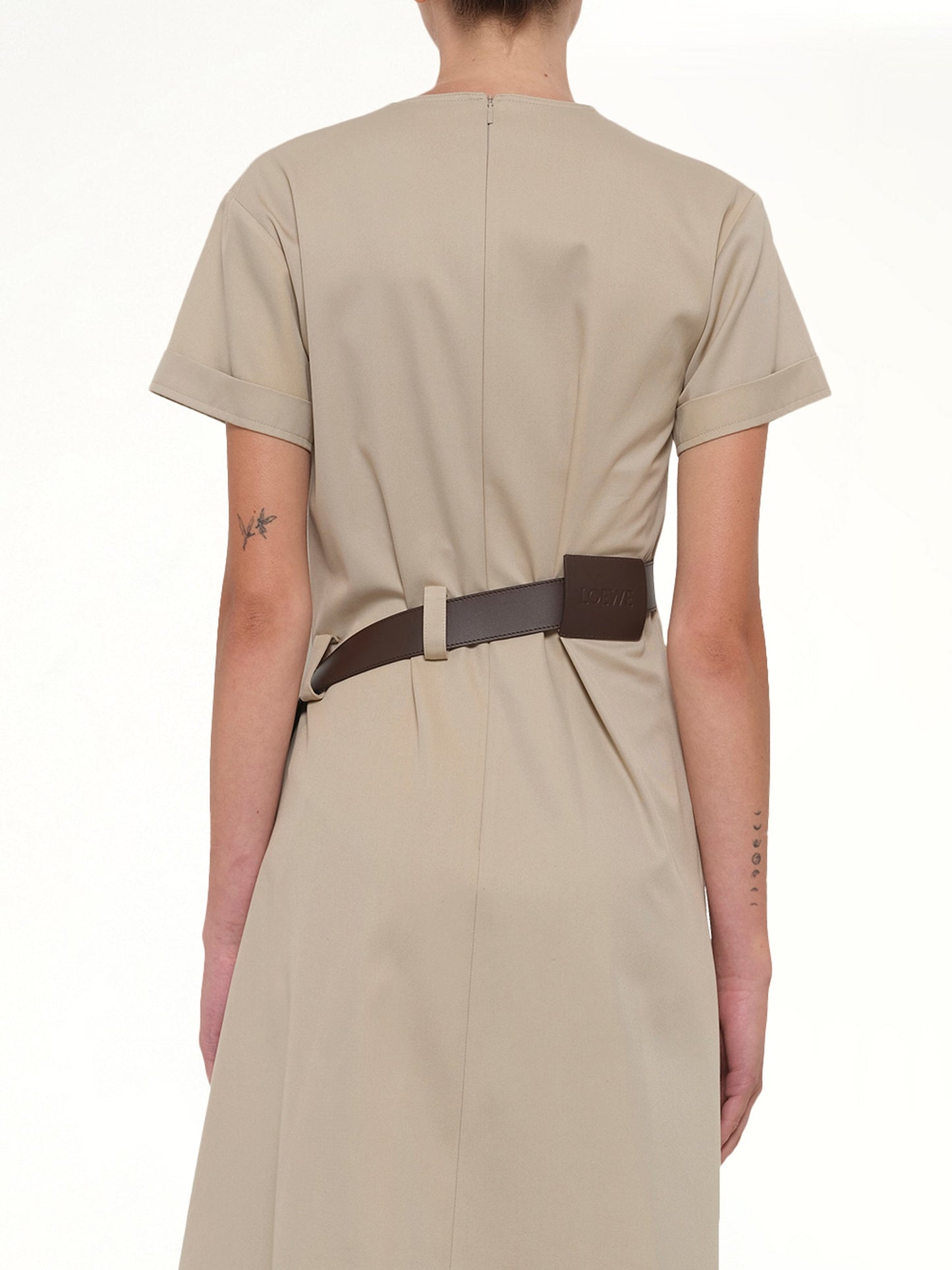 Belted Dress in Beige