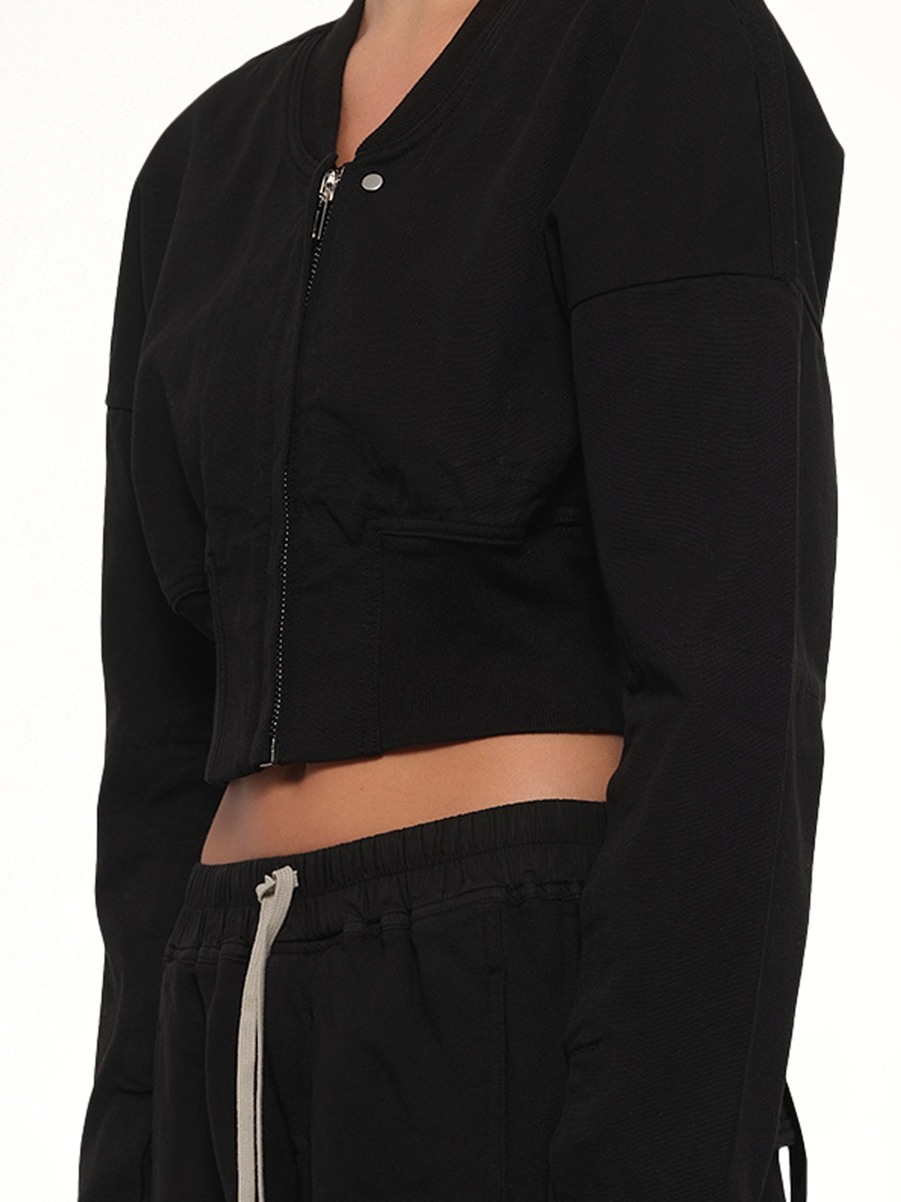 RICK OWENS DRKSHDW Flight Jacket Cropped in Black from MARAIS