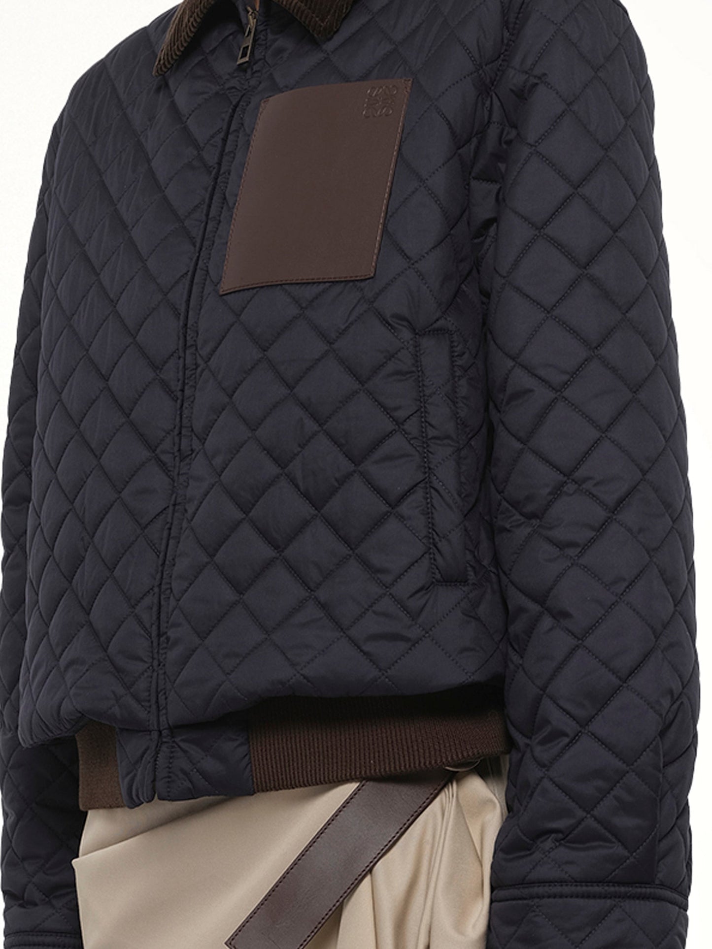 Short Padded Jacket in Dark Navy