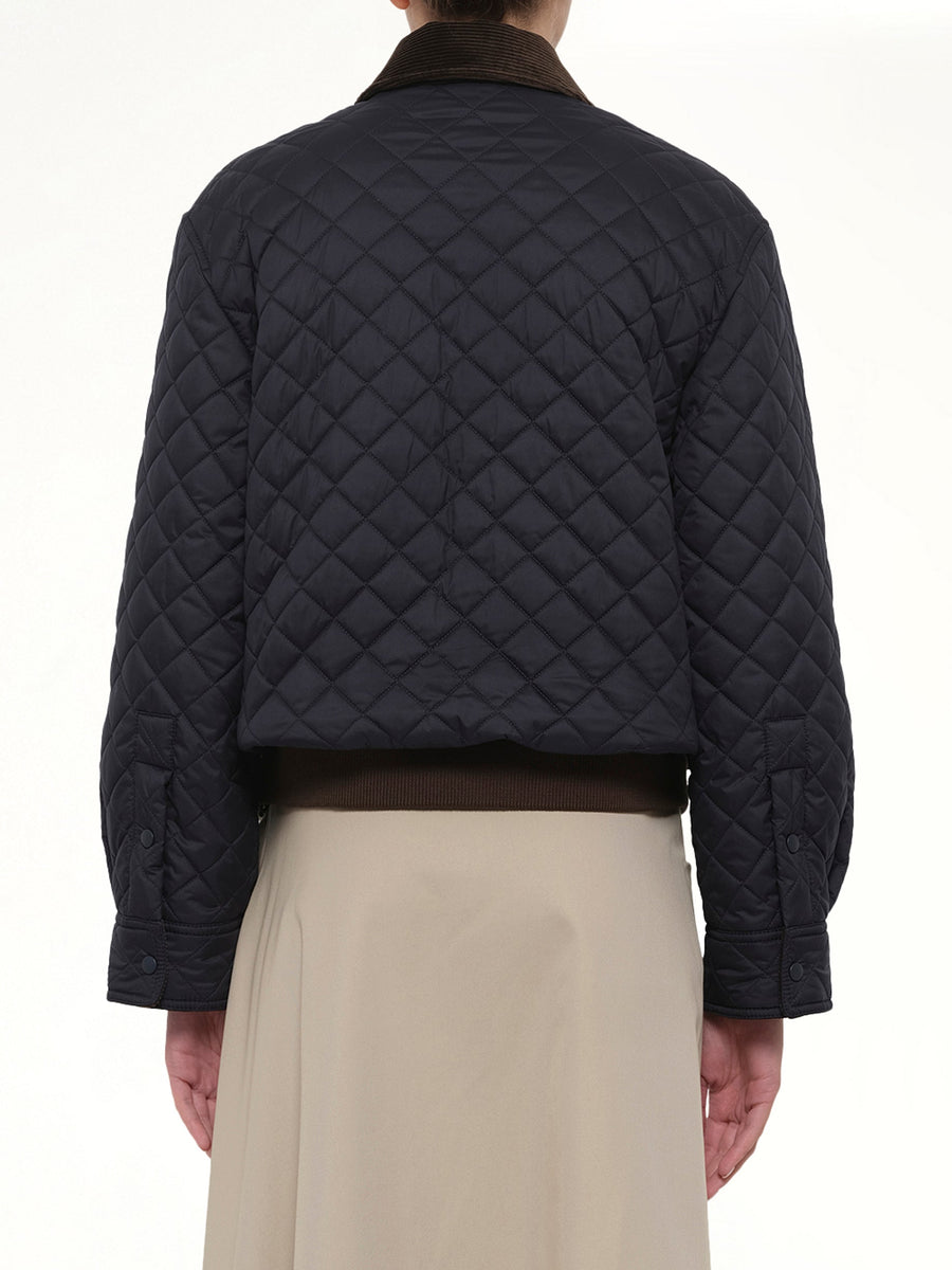 Short Padded Jacket in Dark Navy