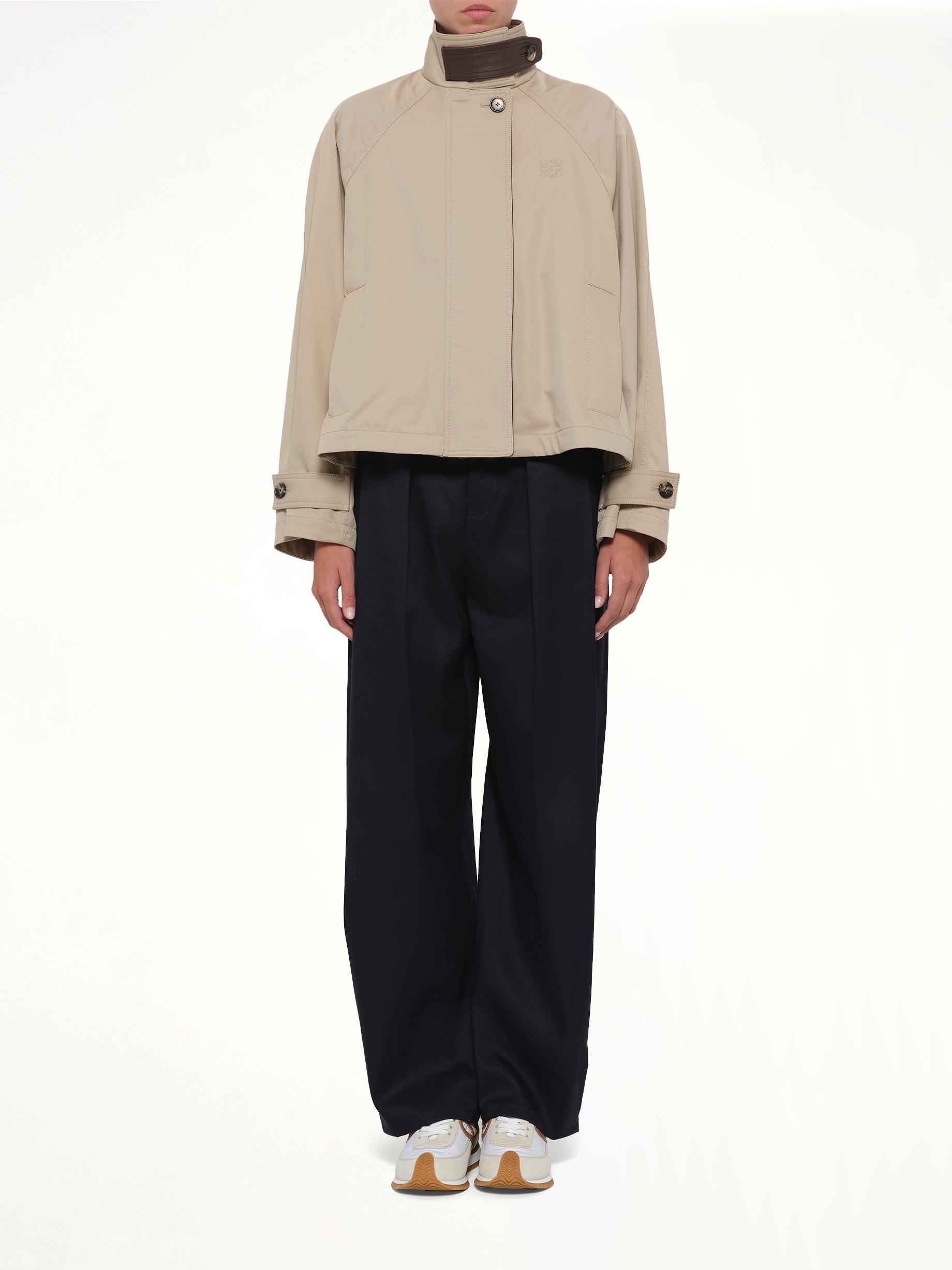 LOEWE Short Parka in Beige Model View from MARAIS