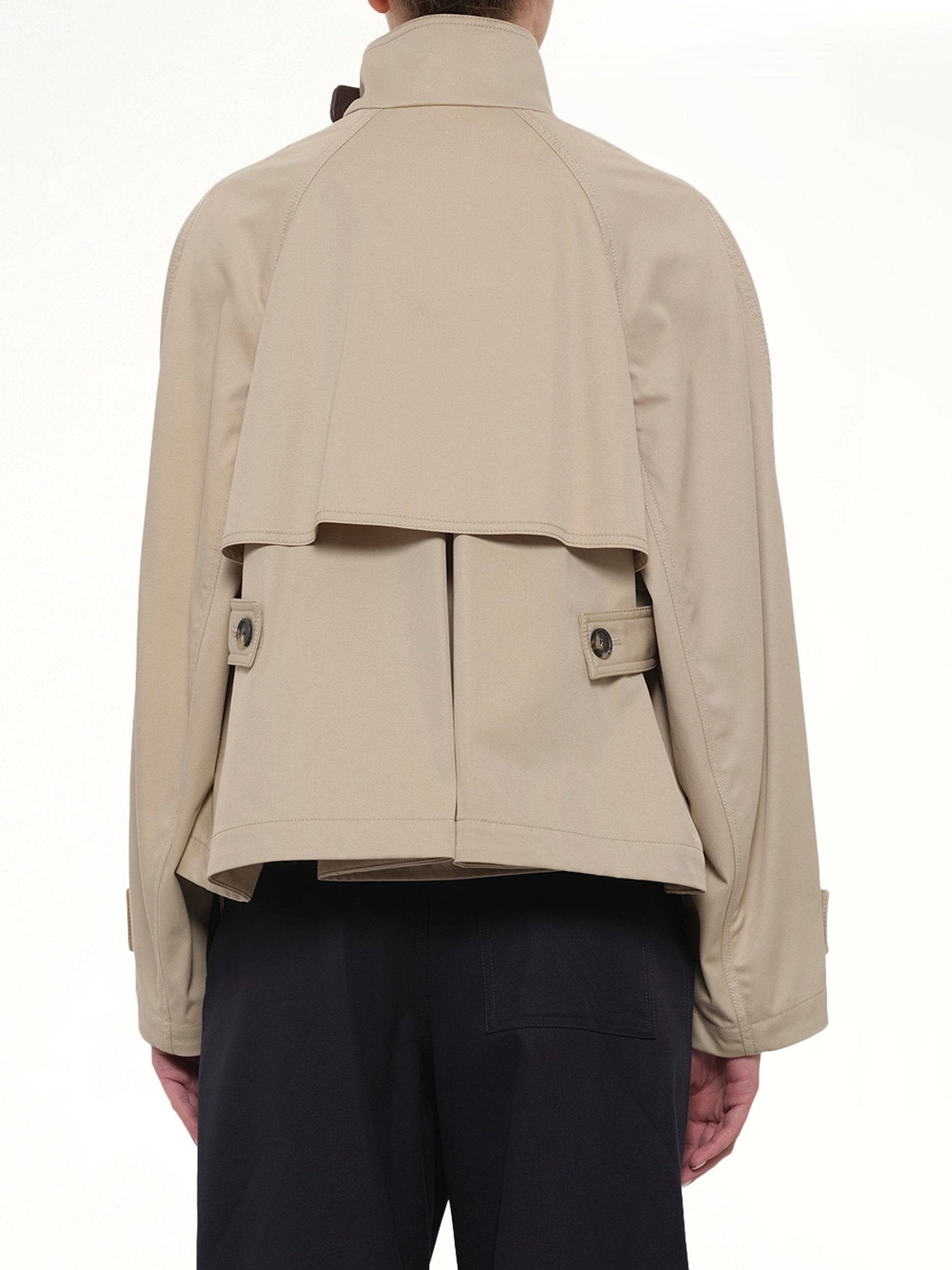 LOEWE Short Parka in Beige Back View from MARAIS