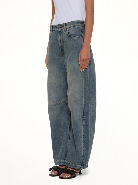 Barrel Jeans in Washed Denim