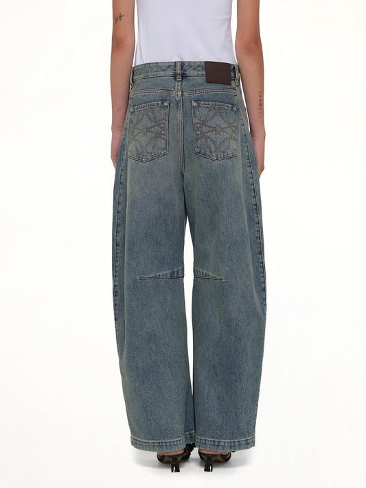 Barrel Jeans in Washed Denim