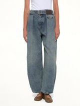 Belted Jeans AF in Washed Denim
